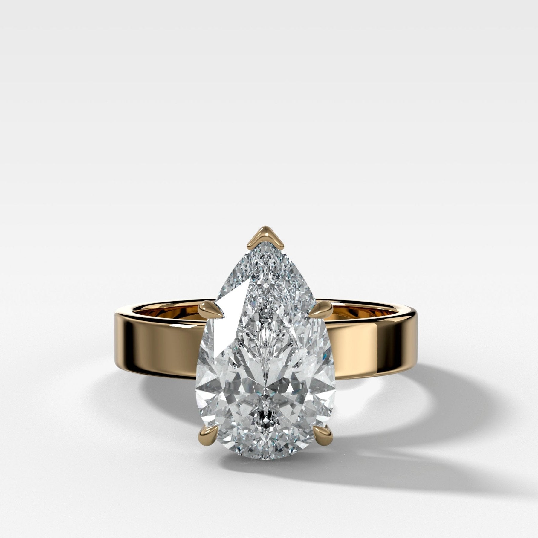 Finest Solitaire Engagement Ring With Pear Cut Diamond - GOODSTONE