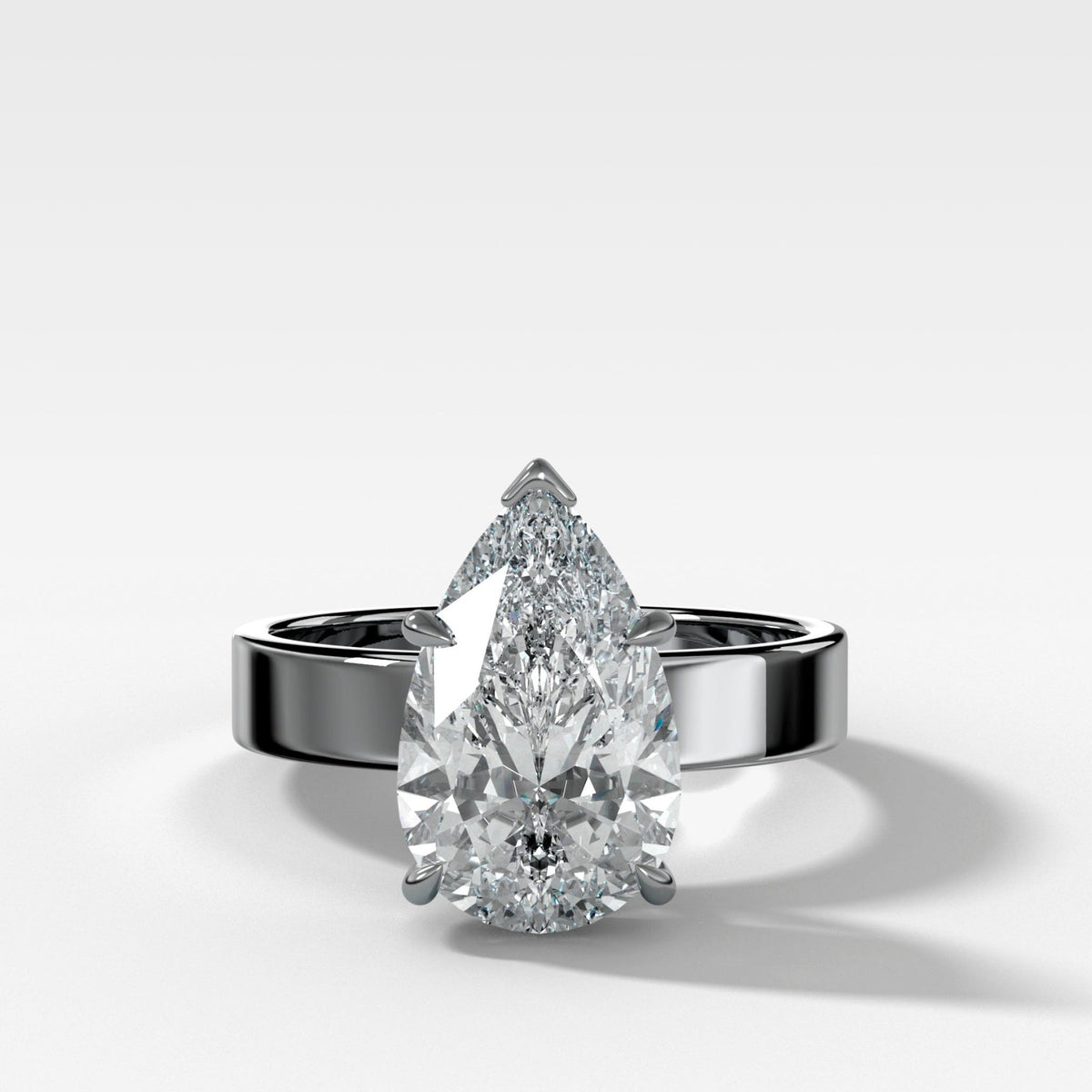 Finest Solitaire Engagement Ring With Pear Cut Diamond - GOODSTONE