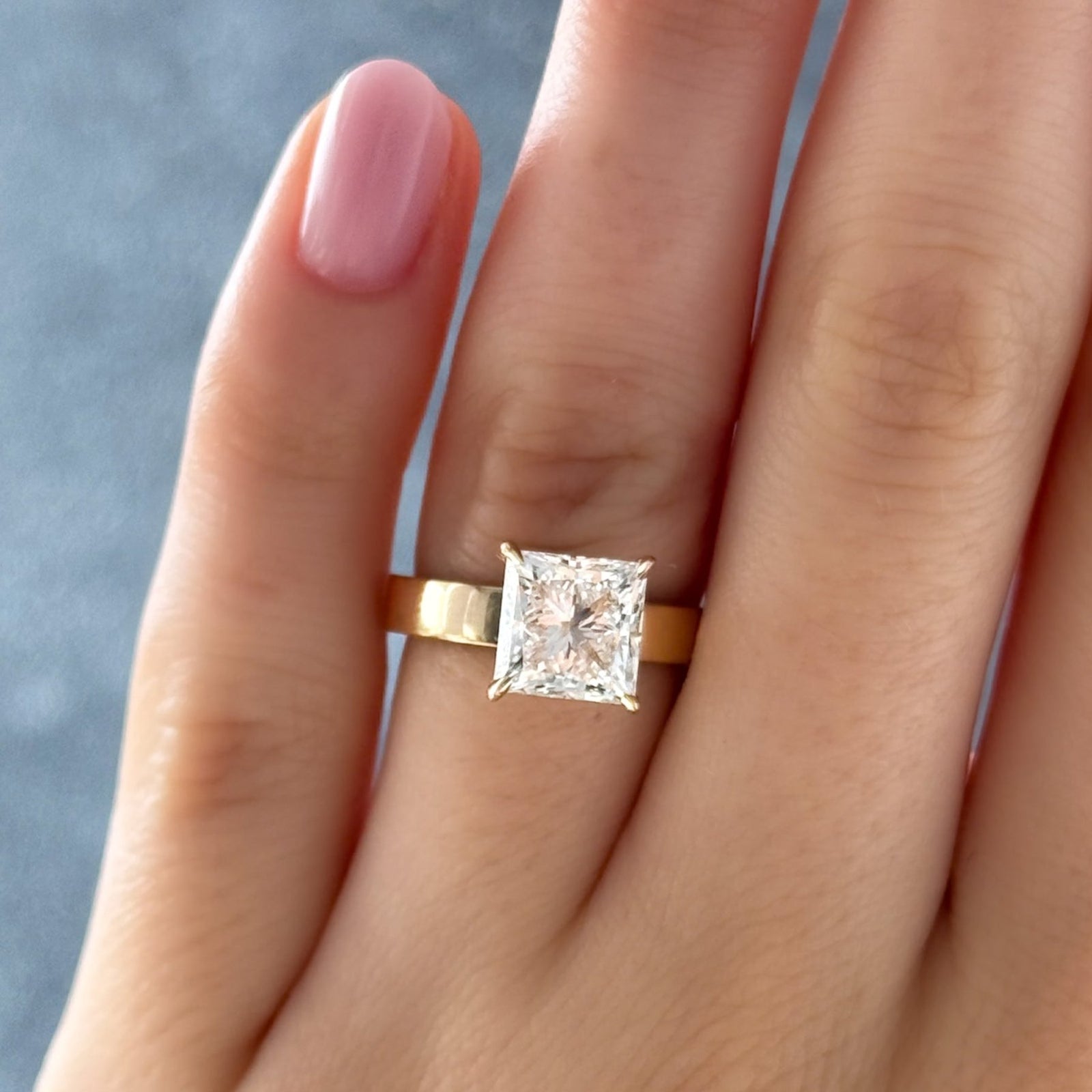 Finest Solitaire Engagement Ring With Princess Cut Diamond - GOODSTONE