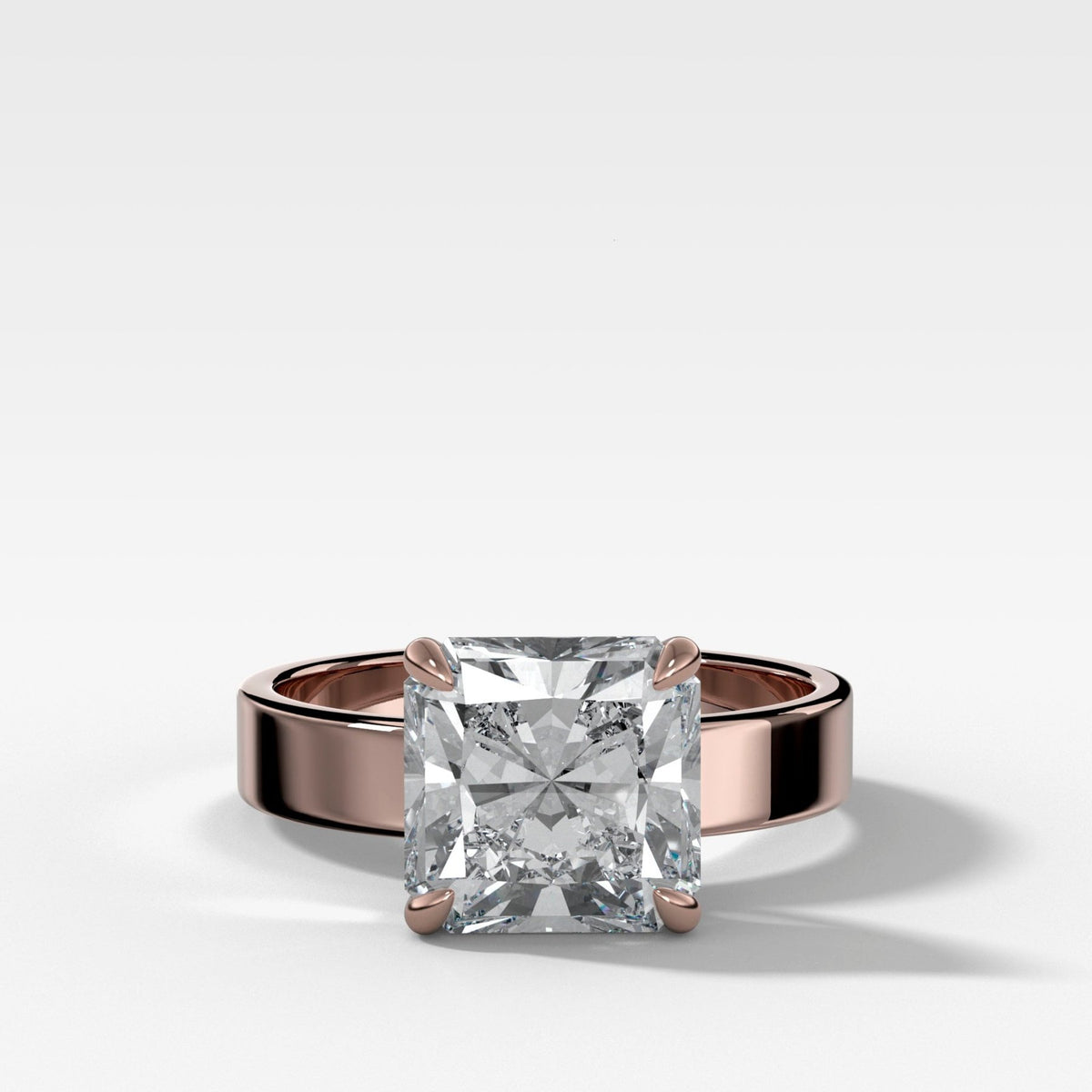 Finest Solitaire Engagement Ring With Radiant Square Cut Diamond - GOODSTONE