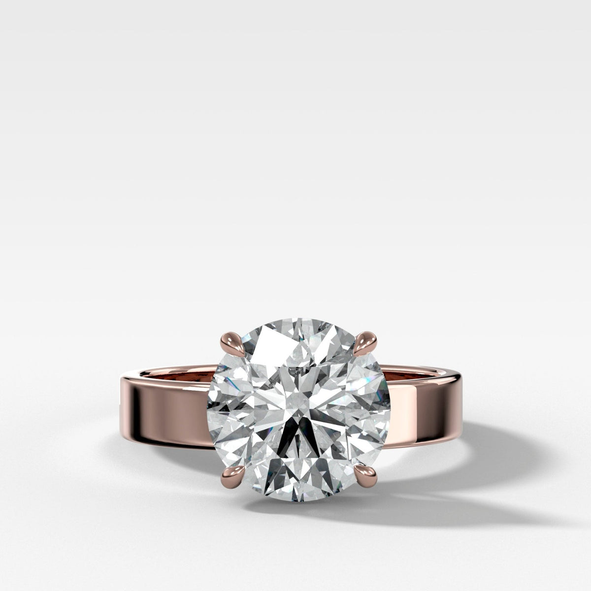 Finest Solitaire Engagement Ring With Round Brilliant Cut Diamond - GOODSTONE