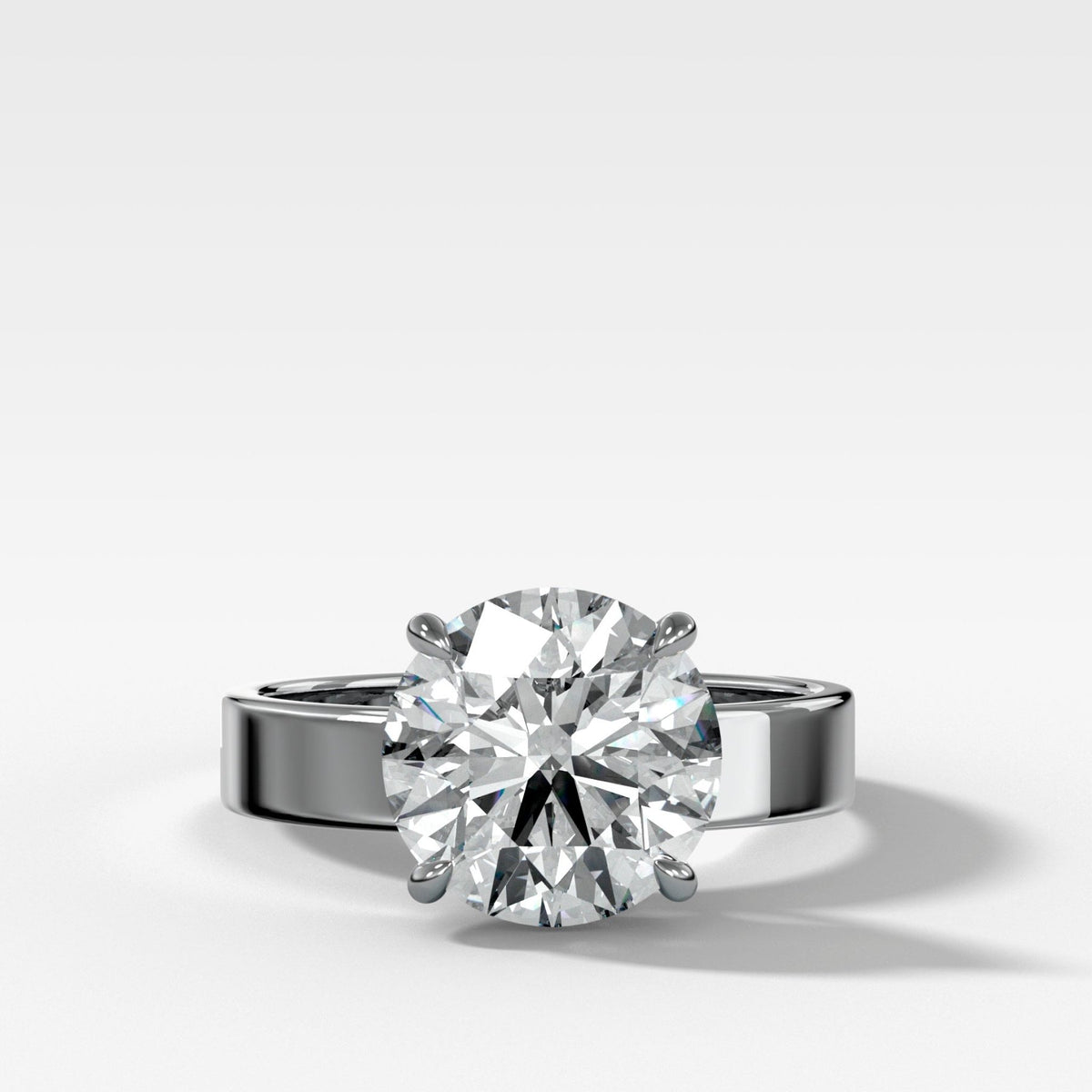 Finest Solitaire Engagement Ring With Round Brilliant Cut Diamond - GOODSTONE