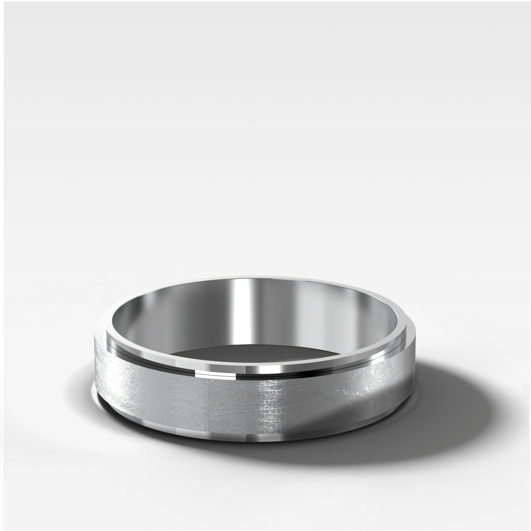 Finest Stepped Edge Matte Wedding Band 5mm - GOODSTONE