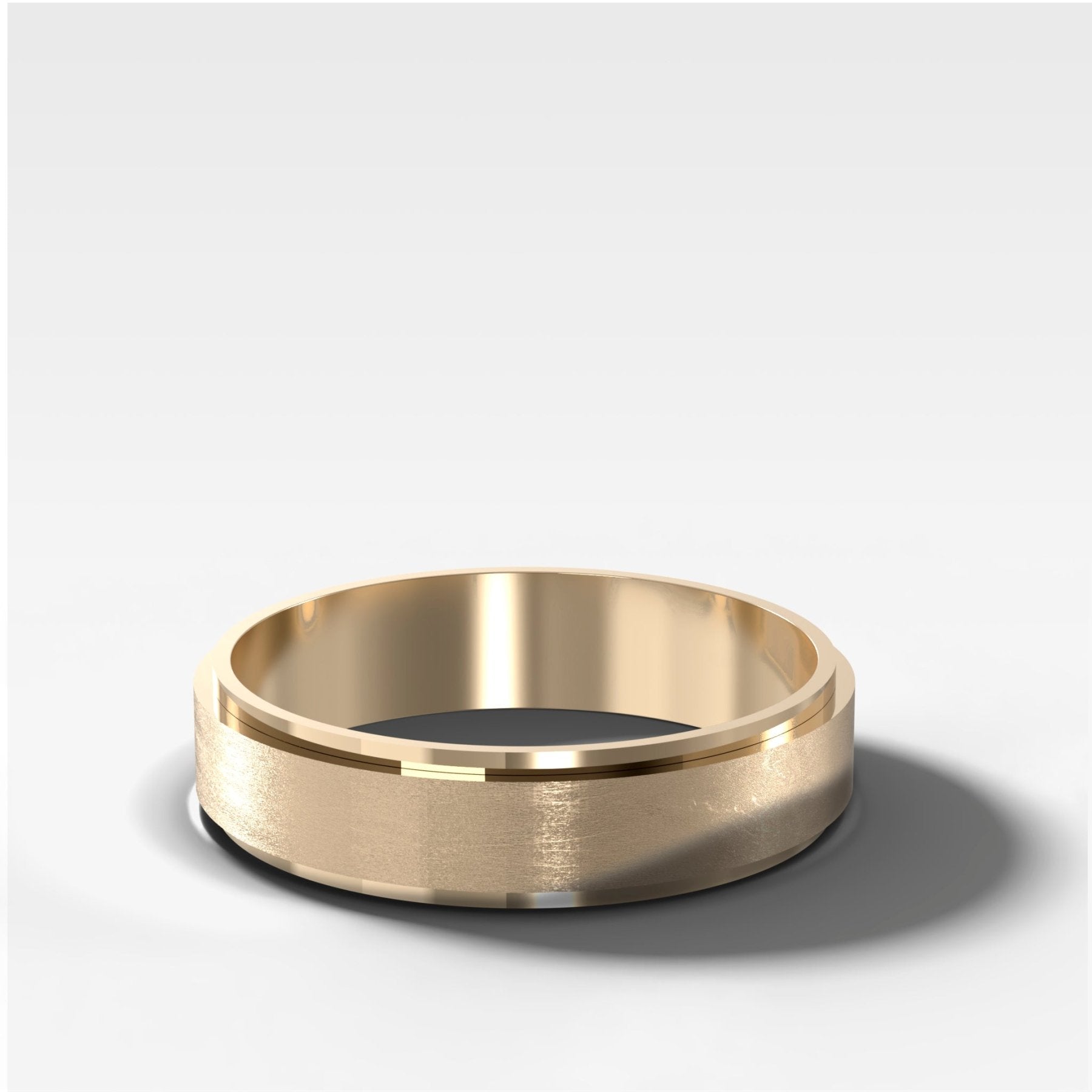 Finest Stepped Edge Matte Wedding Band 5mm - GOODSTONE