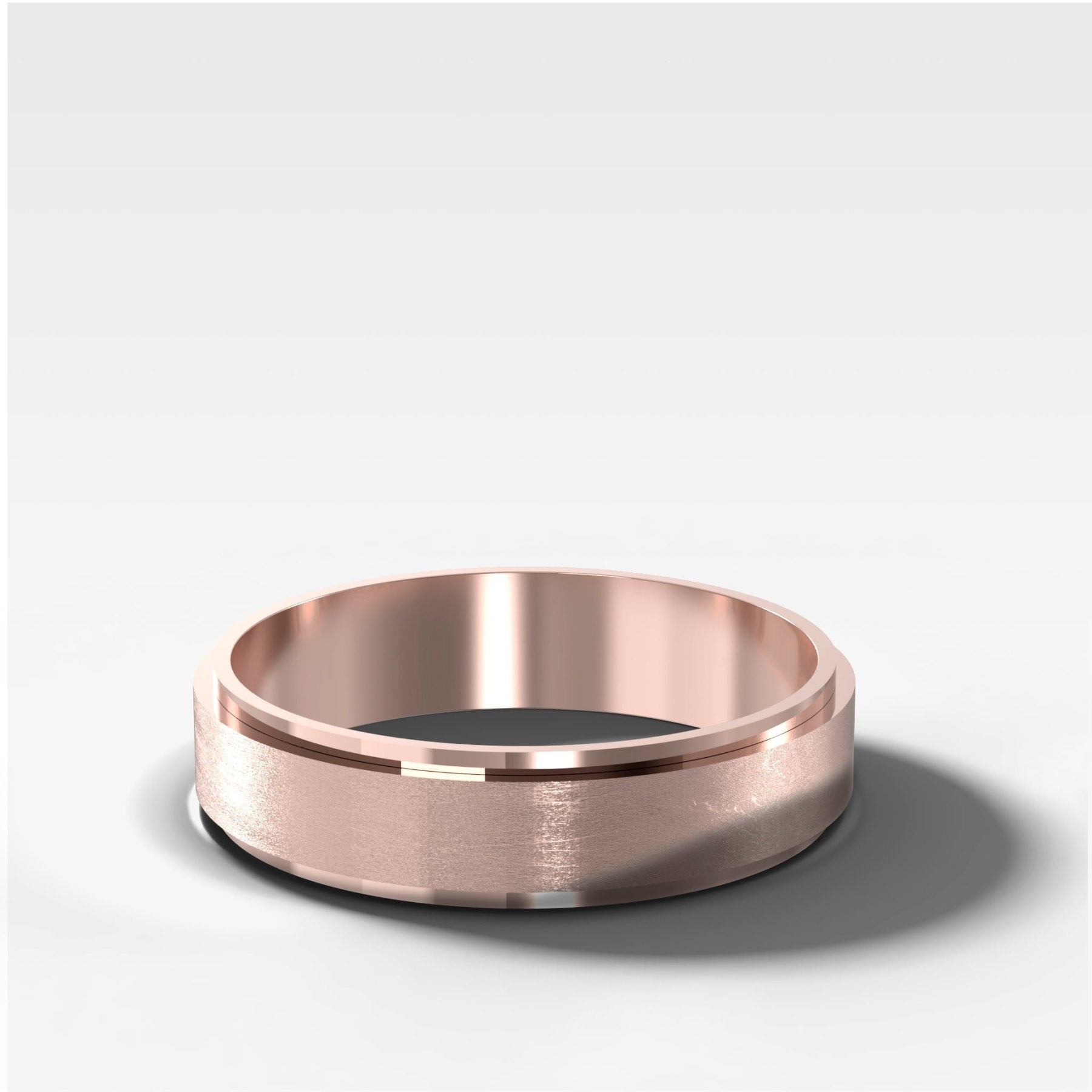 Finest Stepped Edge Matte Wedding Band 5mm - GOODSTONE