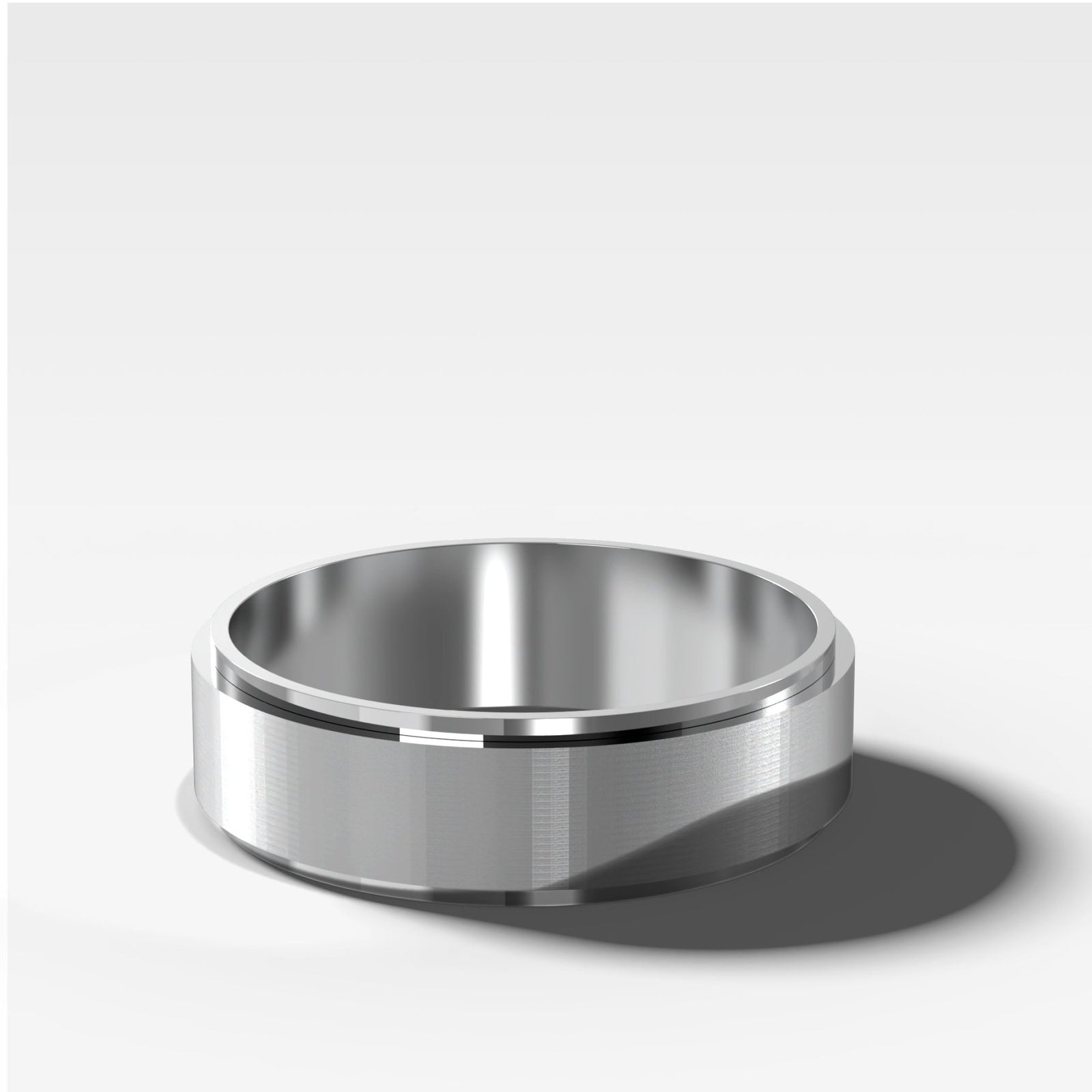 Finest Stepped Edge Matte Wedding Band 6mm - GOODSTONE