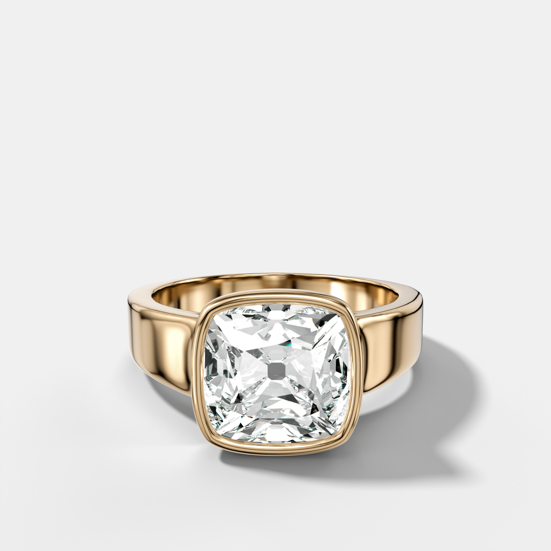 Old Mine Finest Tapered Bezel Set Engagement Ring | GoodStone