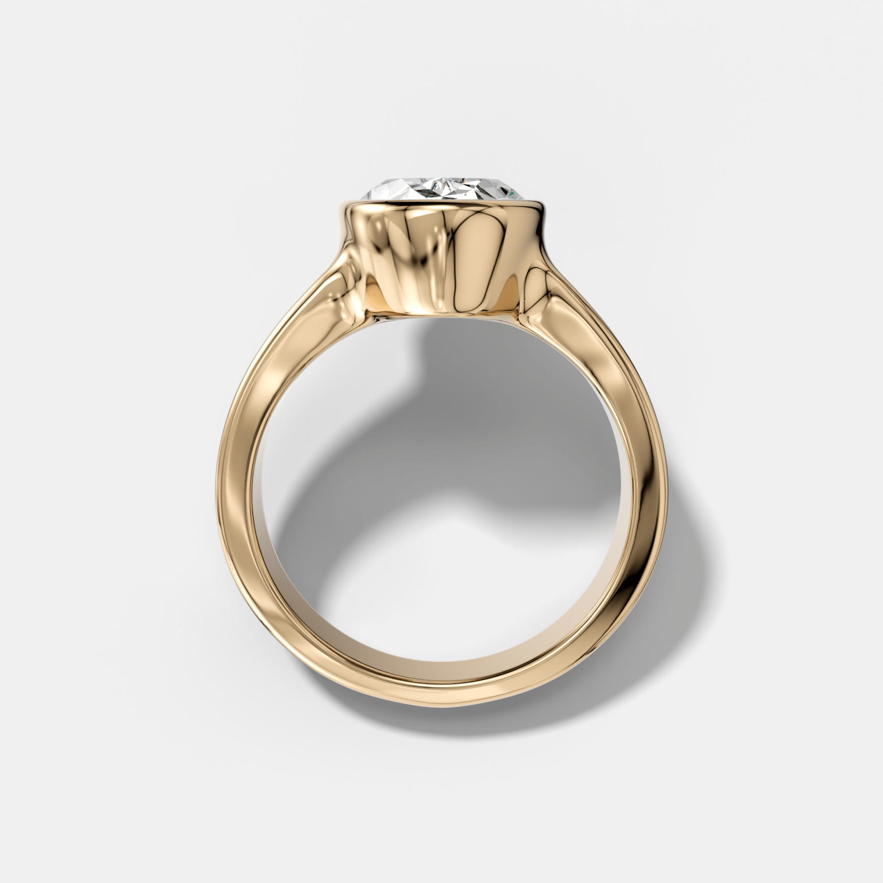 Oval Finest Tapered Bezel Set Engagement Ring | GoodStone