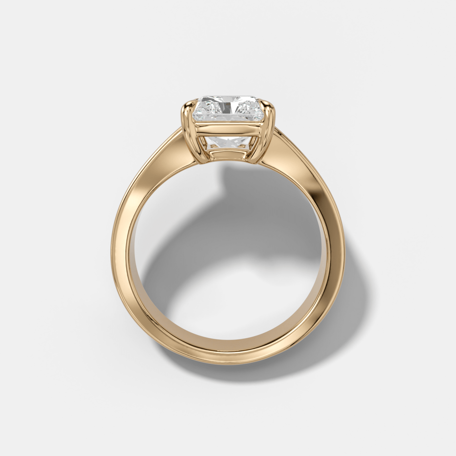 Finest Tapered Engagement Ring With Elongated Radiant Cut Diamond - GOODSTONE