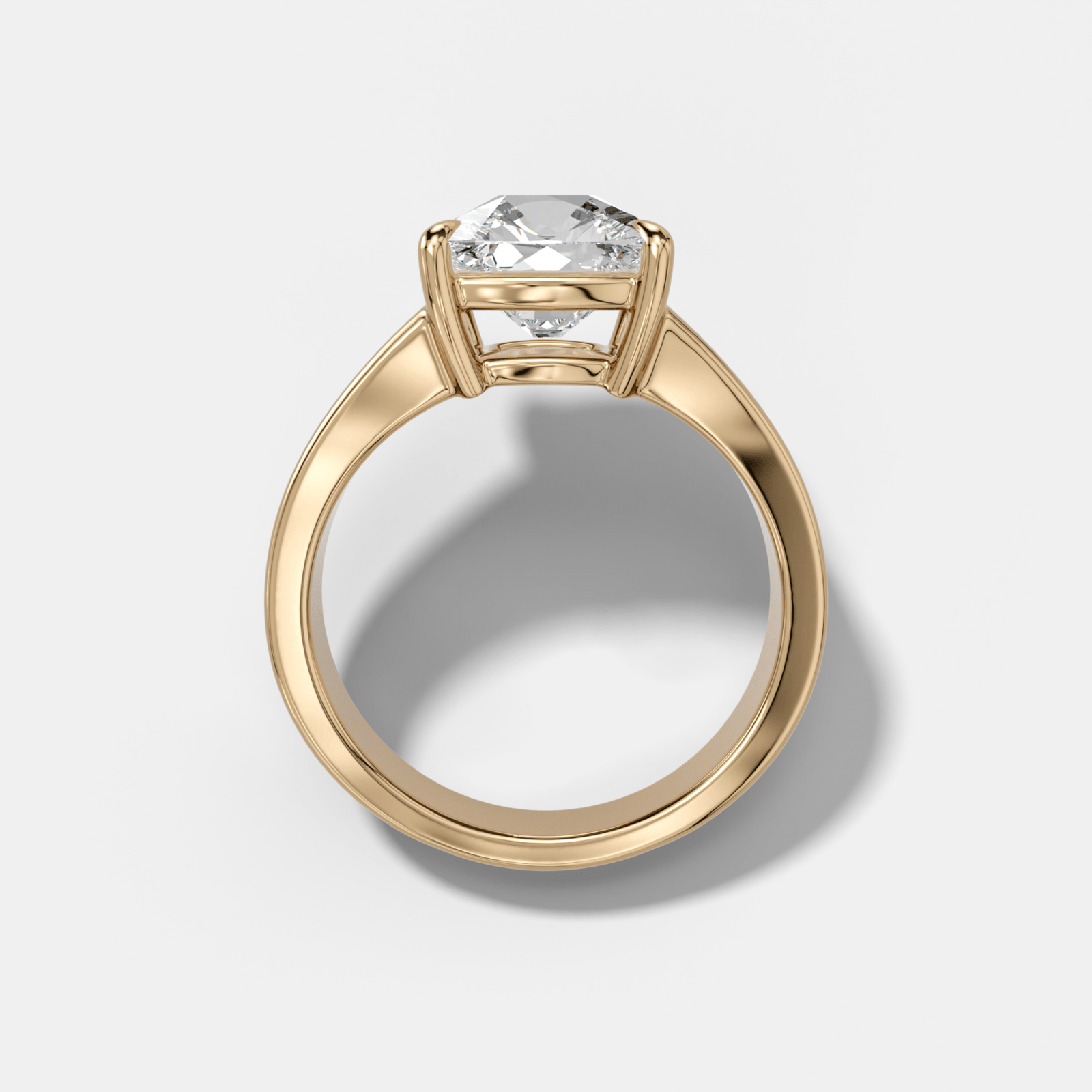 Finest Tapered Engagement Ring With Old Mine Cut Diamond - GOODSTONE