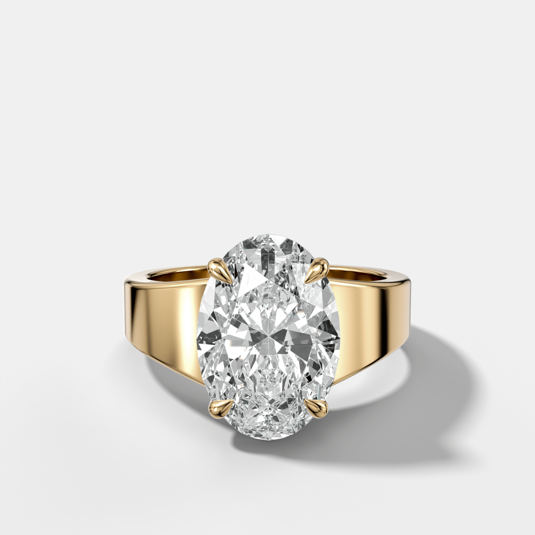 Finest Tapered Engagement Ring With Oval Cut Diamond - GOODSTONE