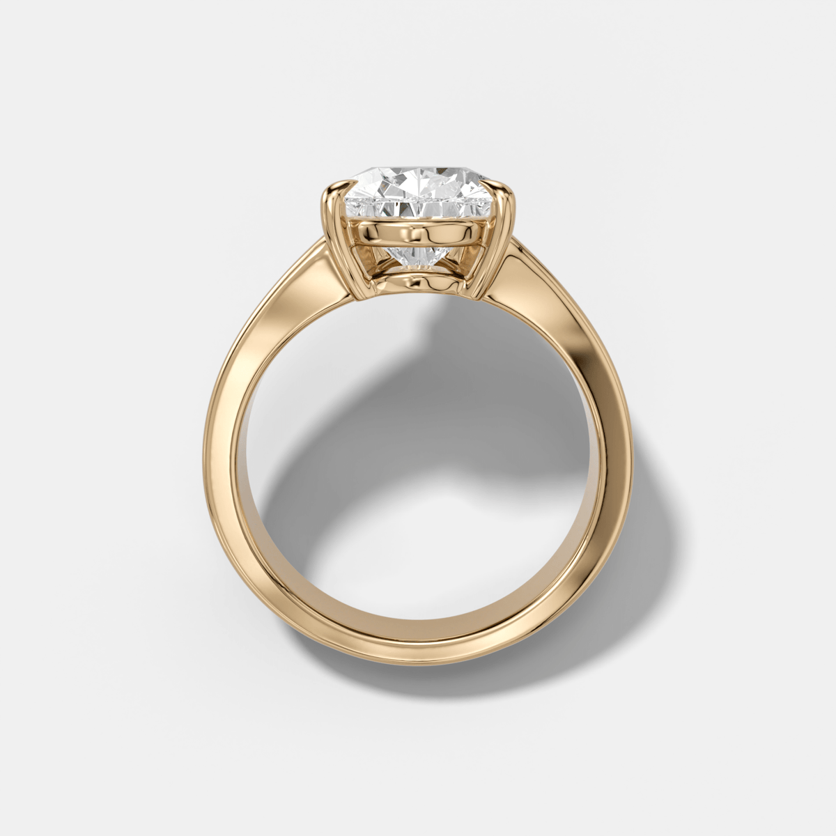Finest Tapered Engagement Ring With Pear Cut Diamond - GOODSTONE