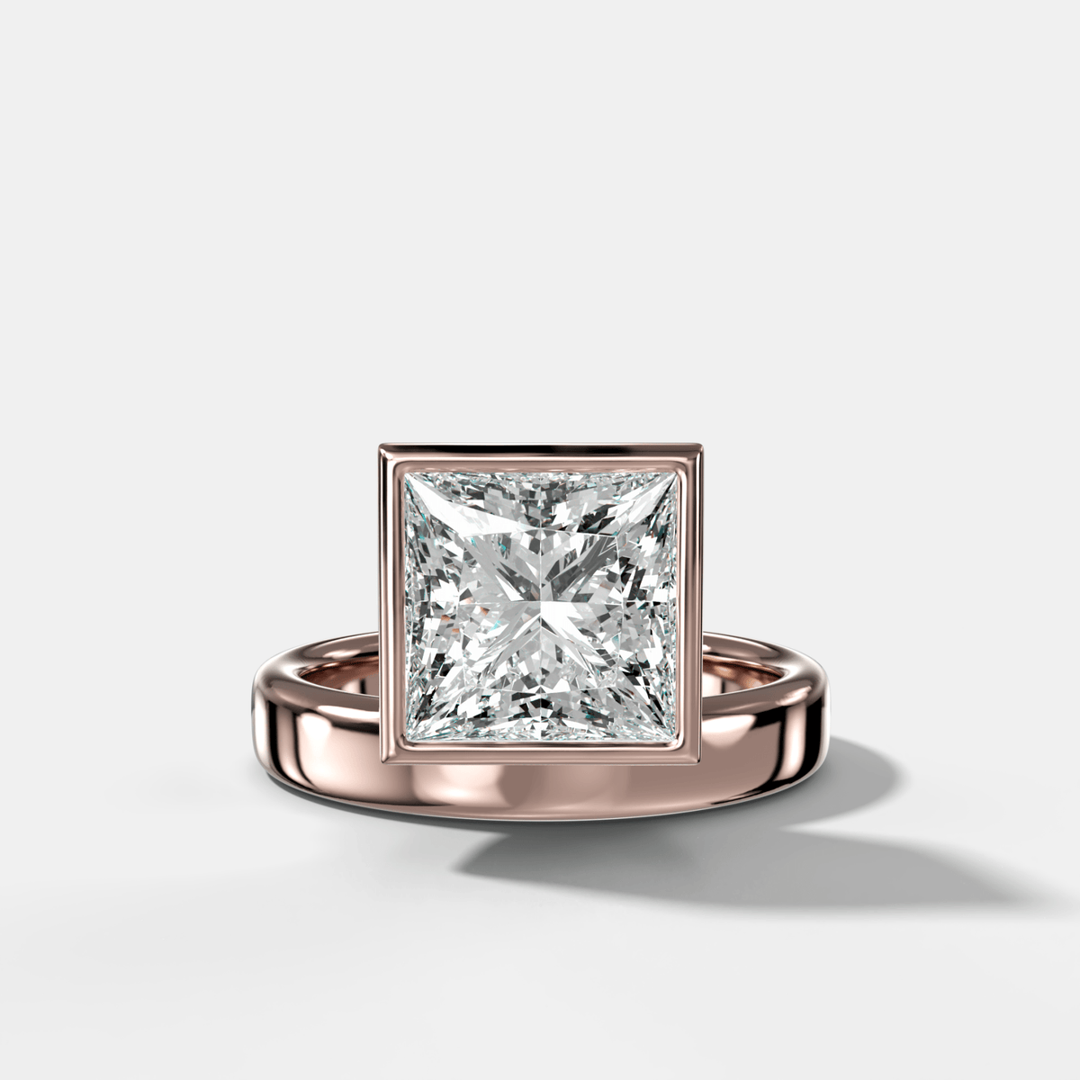 Floating Engagement Ring with a Princess Cut Diamond - GOODSTONE