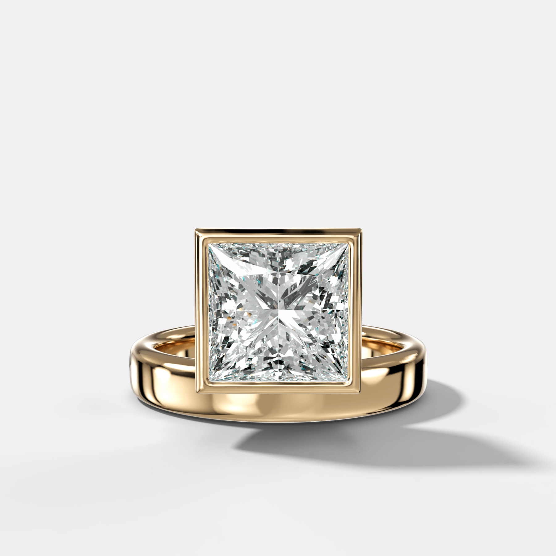 Floating Engagement Ring with a Princess Cut Diamond - GOODSTONE
