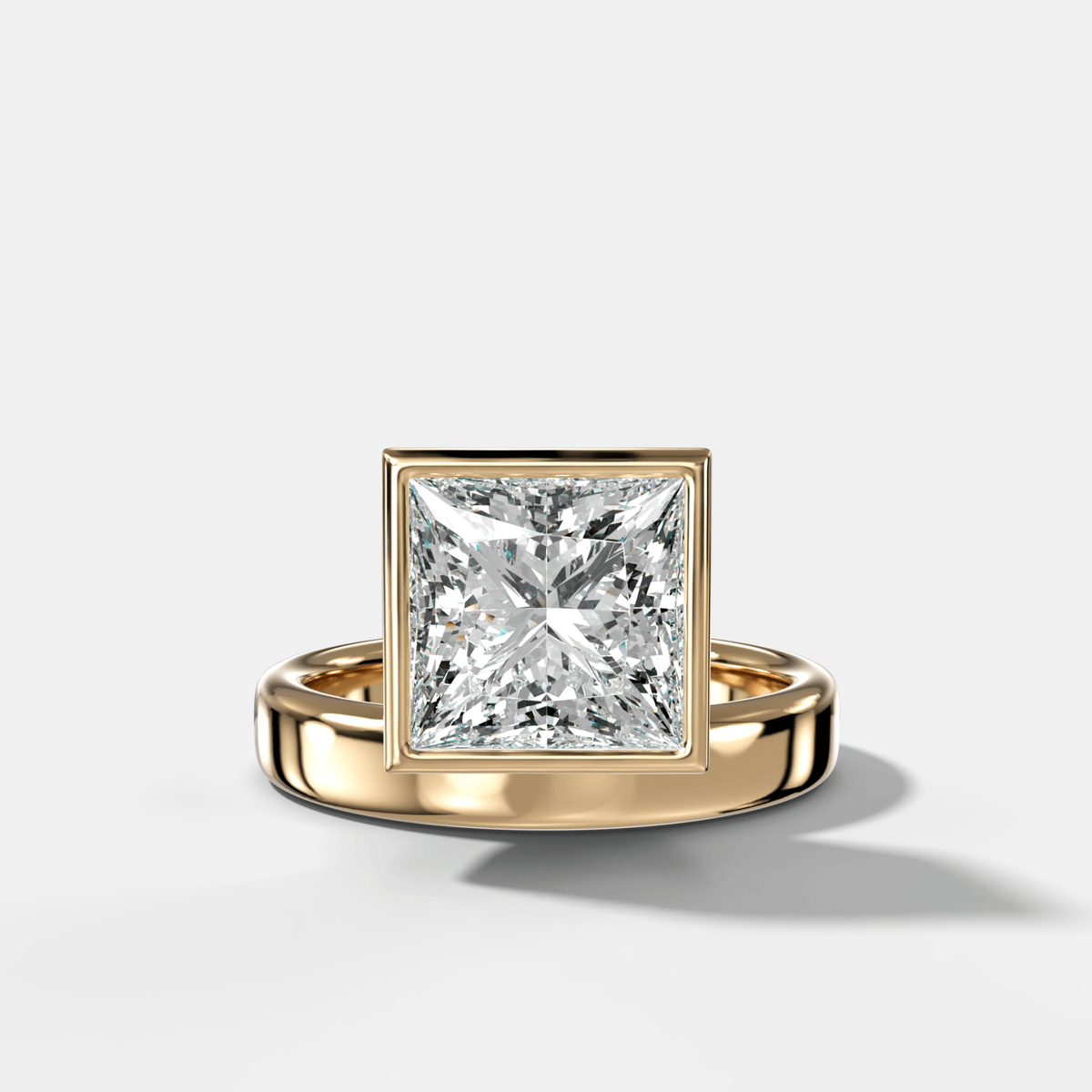 Floating Engagement Ring with a Princess Cut Diamond - GOODSTONE