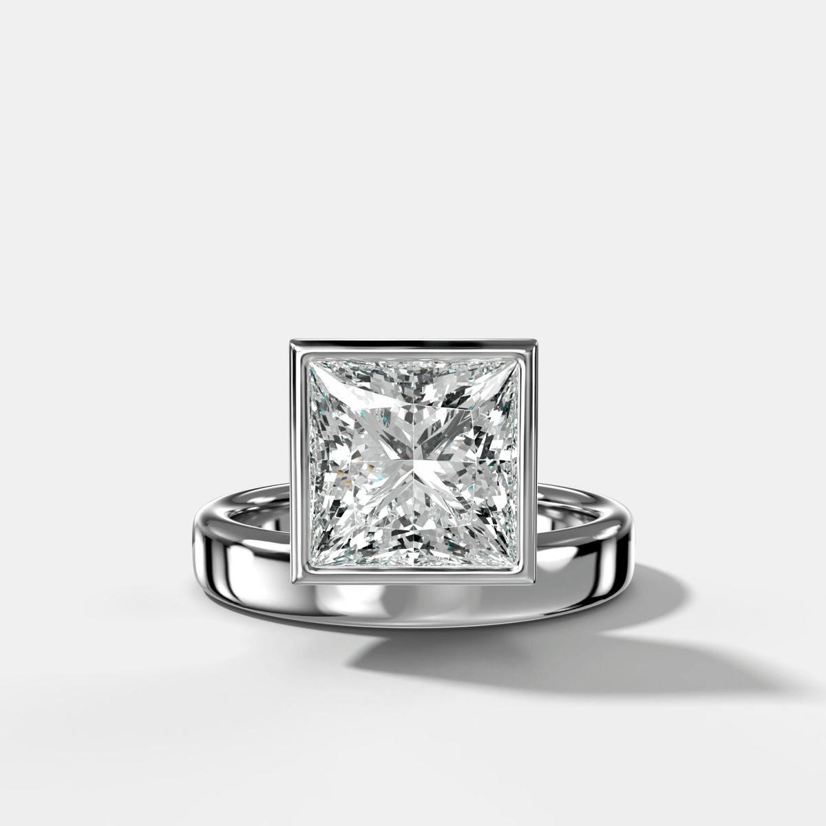 Floating Engagement Ring with a Princess Cut Diamond - GOODSTONE