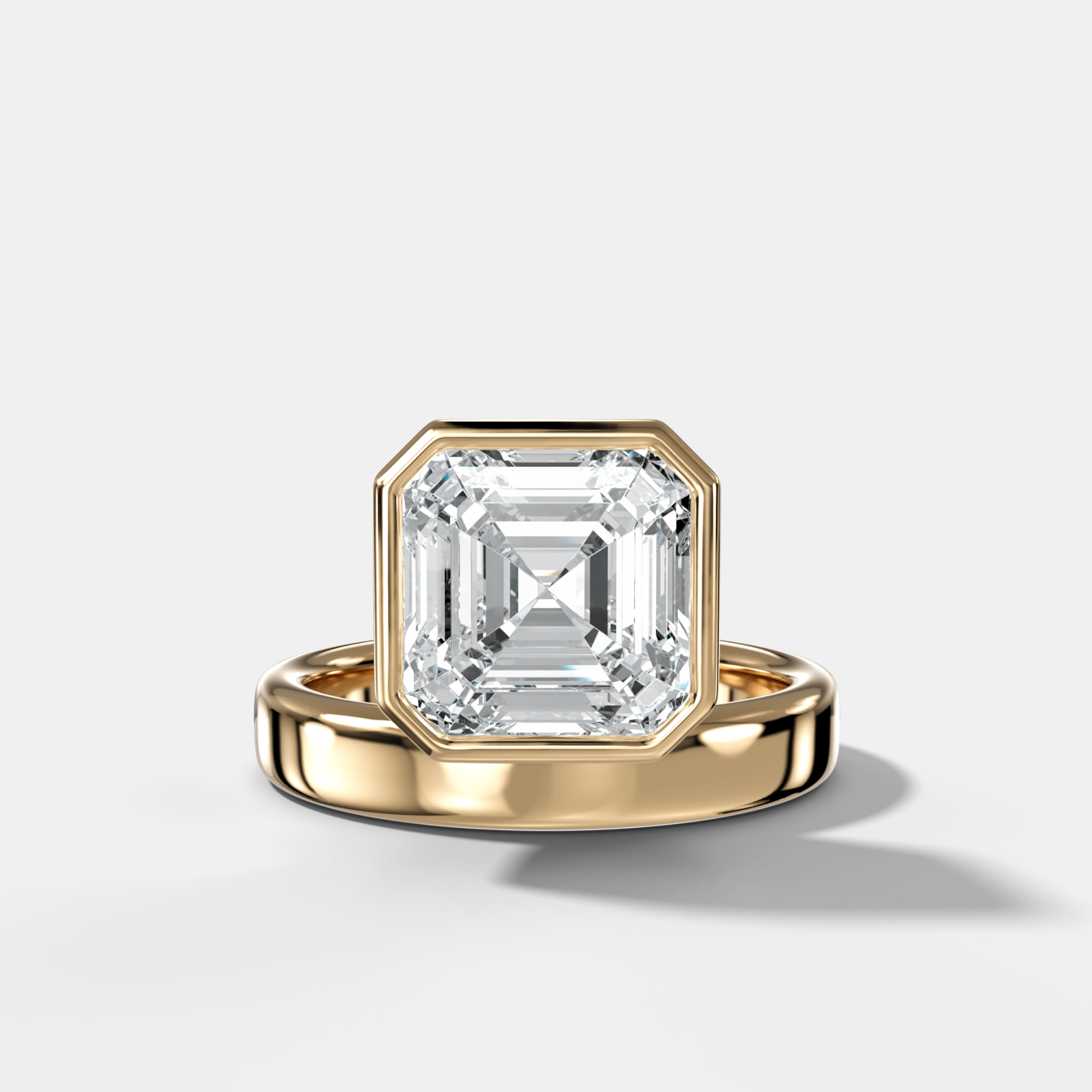 Floating Engagement Ring with an Asscher Cut Diamond - GOODSTONE