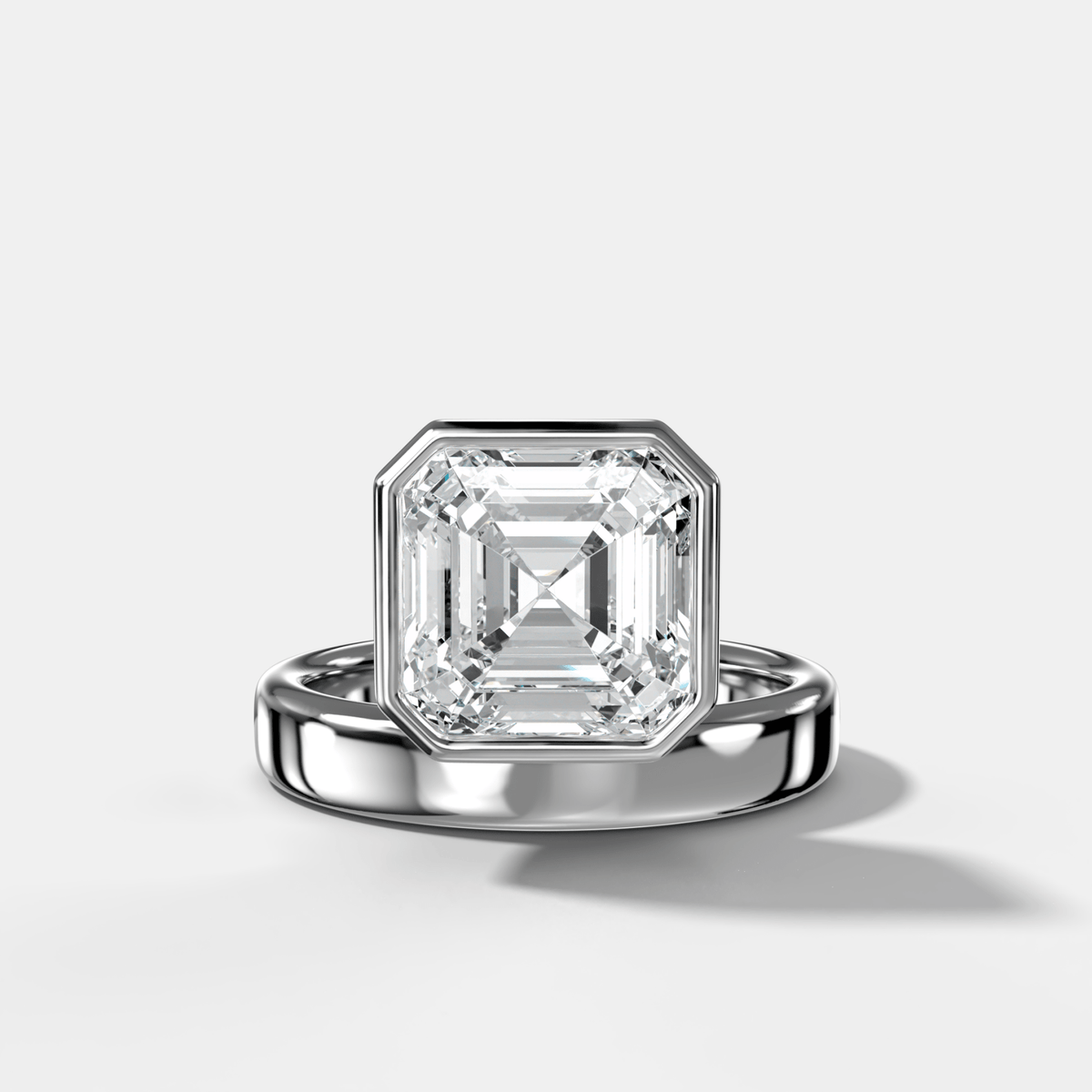 Floating Engagement Ring with an Asscher Cut Diamond - GOODSTONE