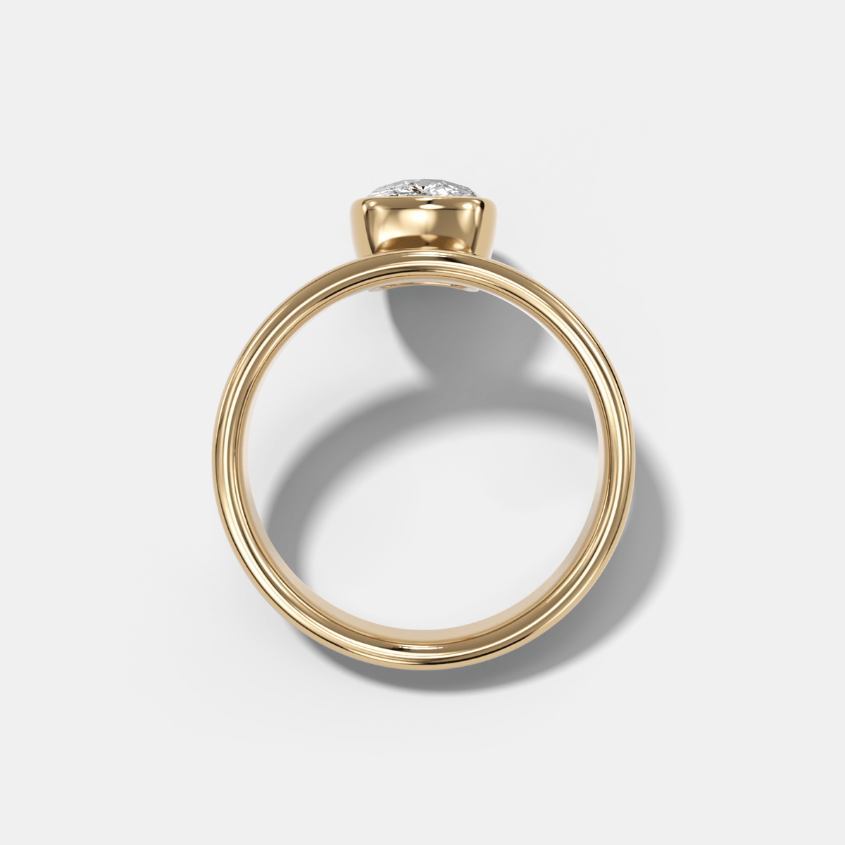 Floating Engagement Ring with Elongated Cushion Cut Diamond - GOODSTONE