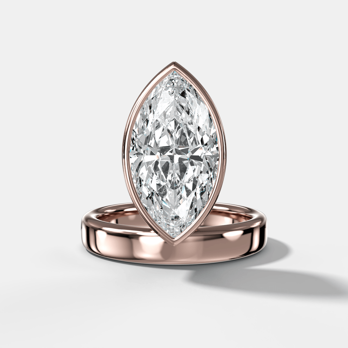 Floating Engagement Ring with Marquise Cut Diamond - GOODSTONE