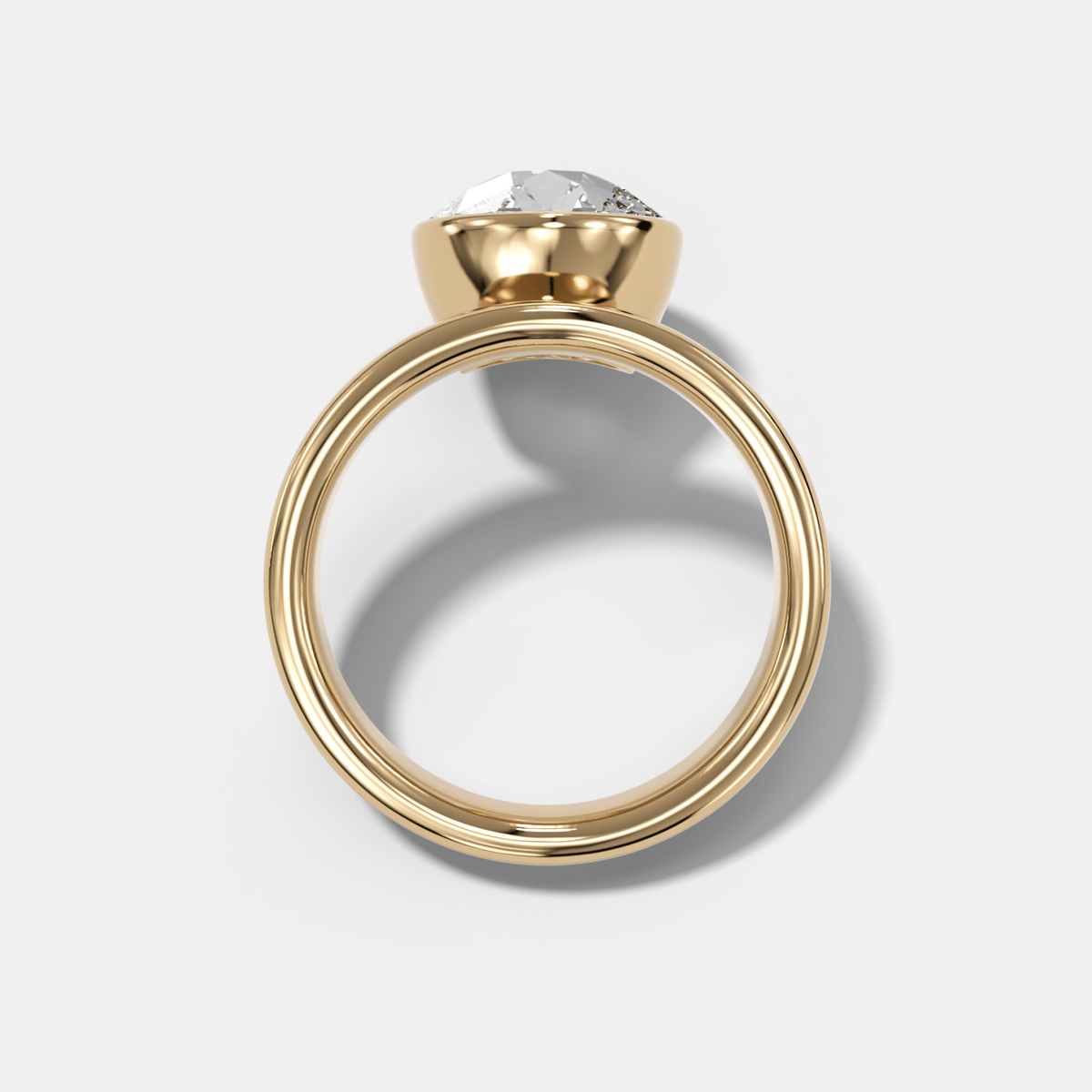 Floating Engagement Ring with Old Euro Cut Diamond - GOODSTONE
