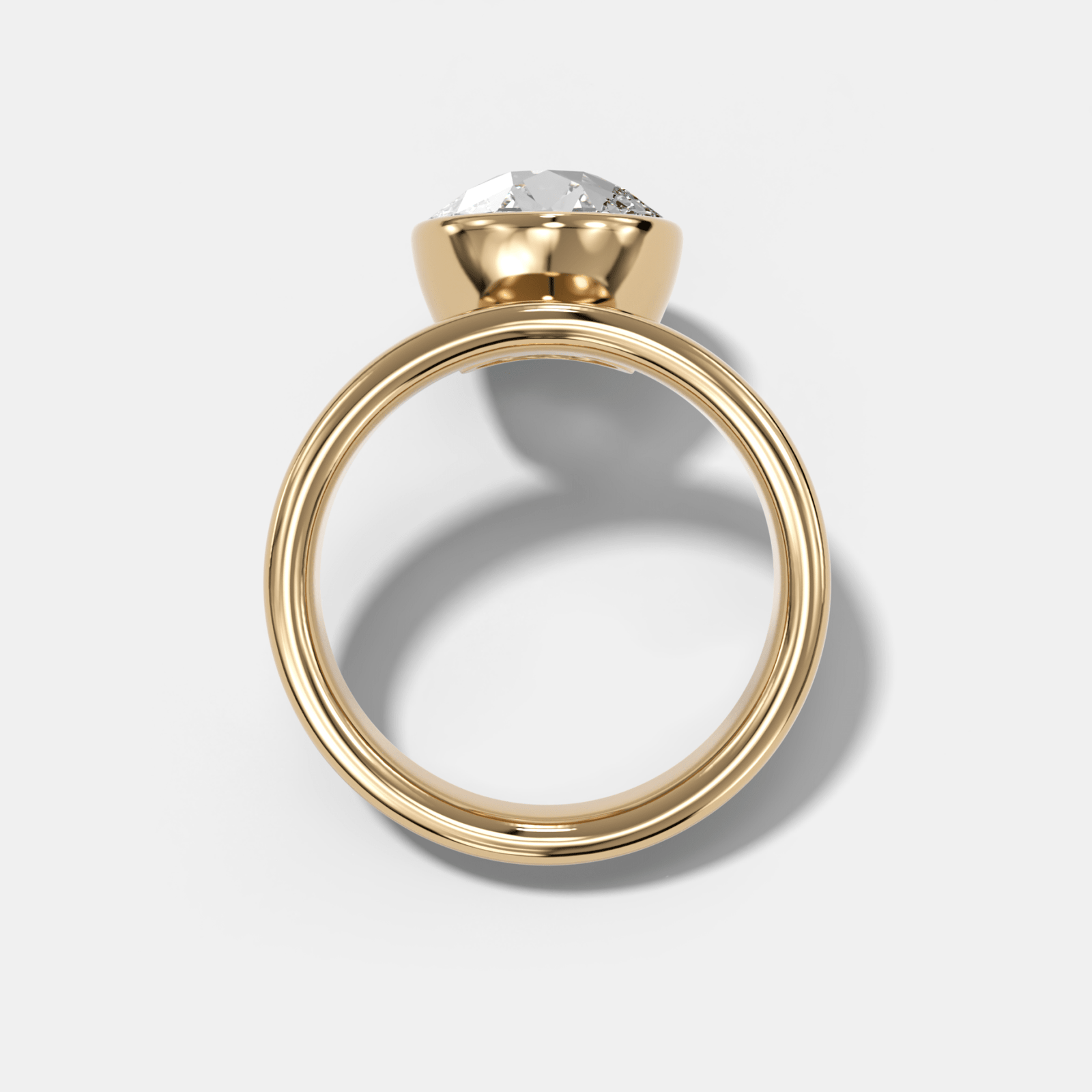 Floating Engagement Ring with Old Euro Cut Diamond - GOODSTONE