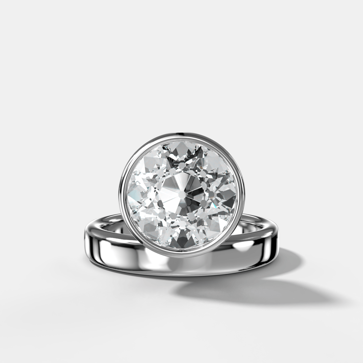 Floating Engagement Ring with Old Euro Cut Diamond - GOODSTONE