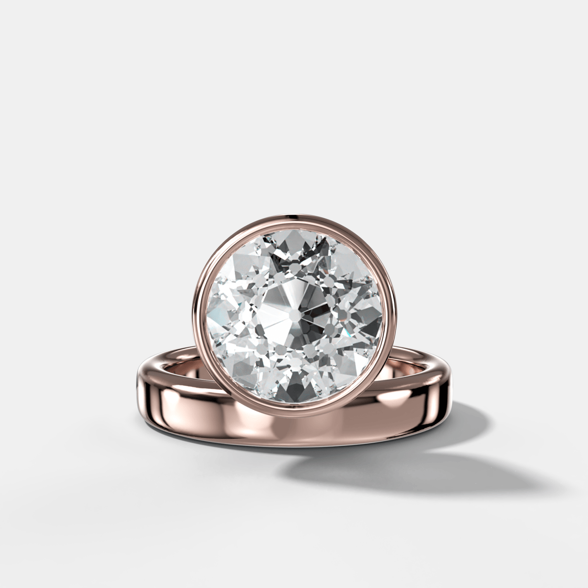 Floating Engagement Ring with Old Euro Cut Diamond - GOODSTONE