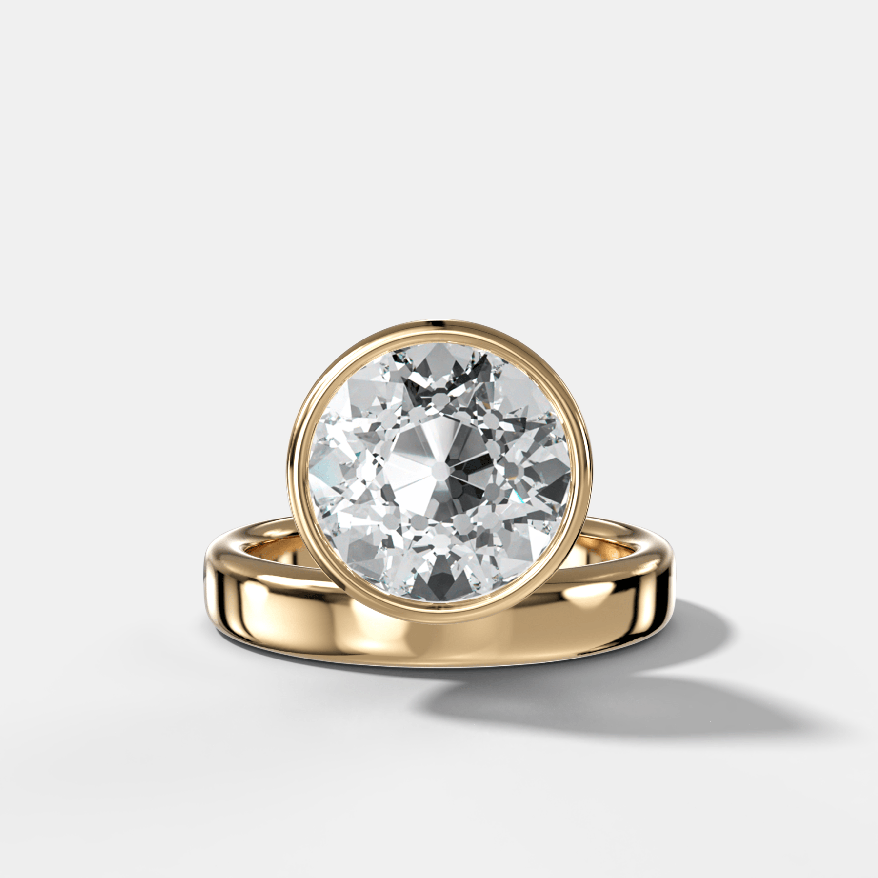 Floating Engagement Ring with Old Euro Cut Diamond - GOODSTONE
