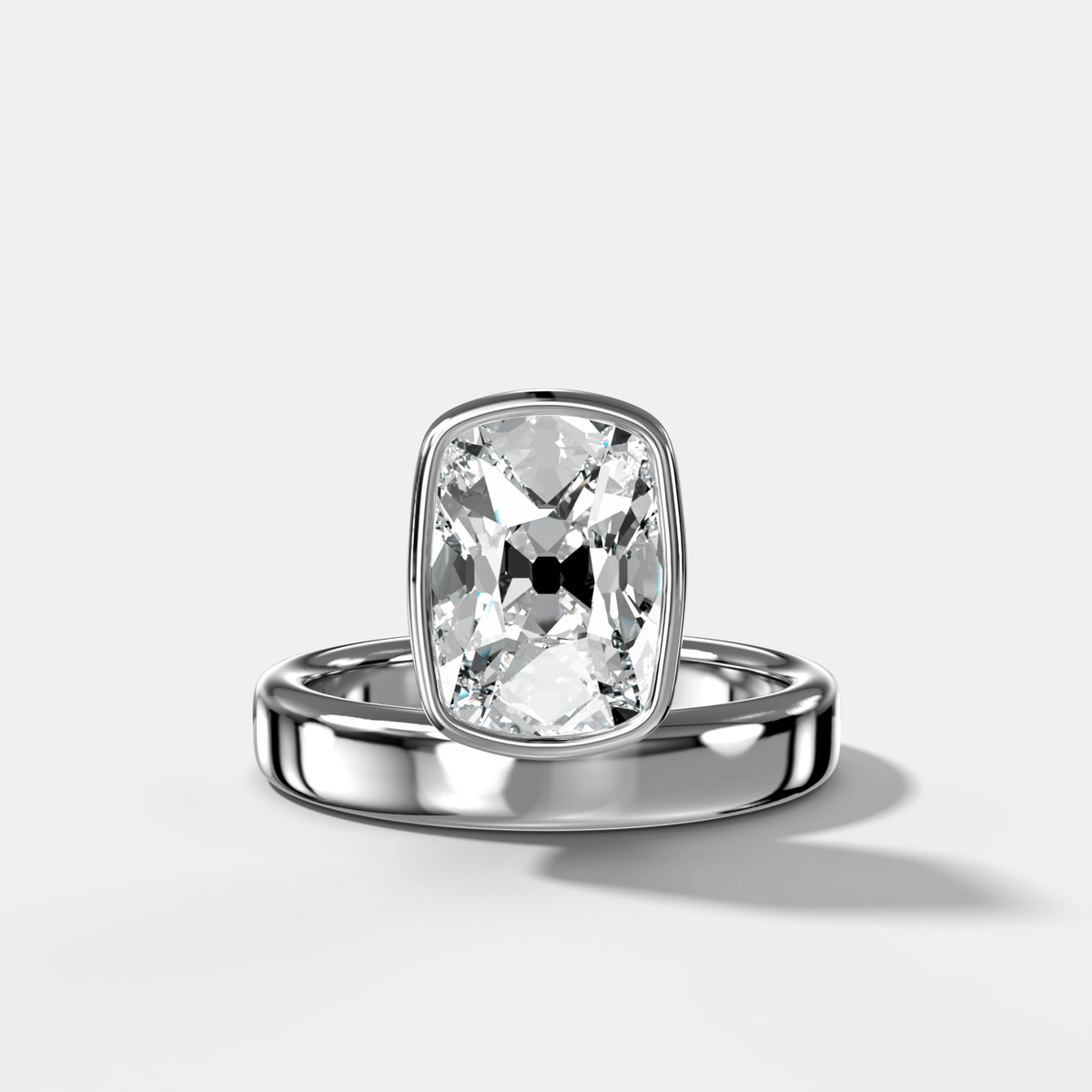Floating Engagement Ring with Old Mine Cut Diamond - GOODSTONE