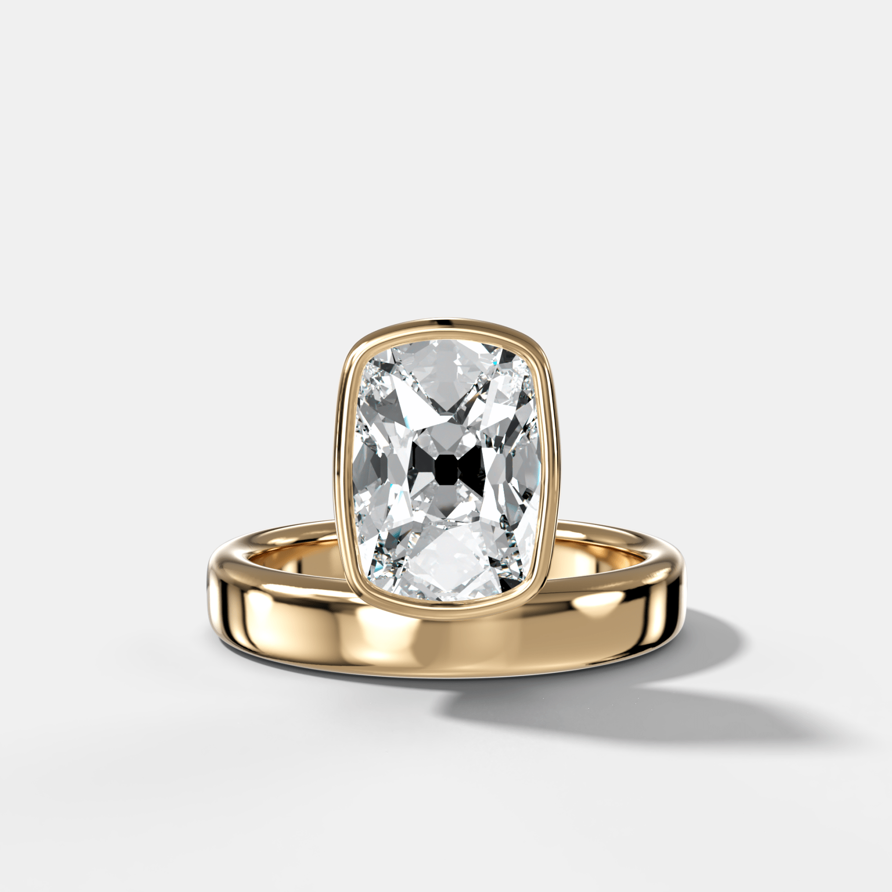 Floating Engagement Ring with Old Mine Cut Diamond - GOODSTONE