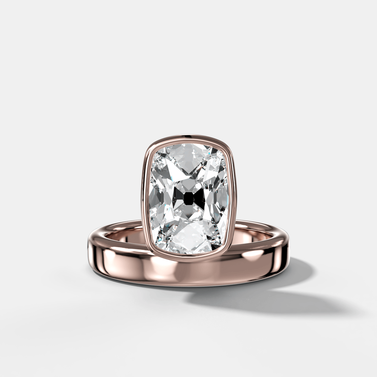 Floating Engagement Ring with Old Mine Cut Diamond - GOODSTONE