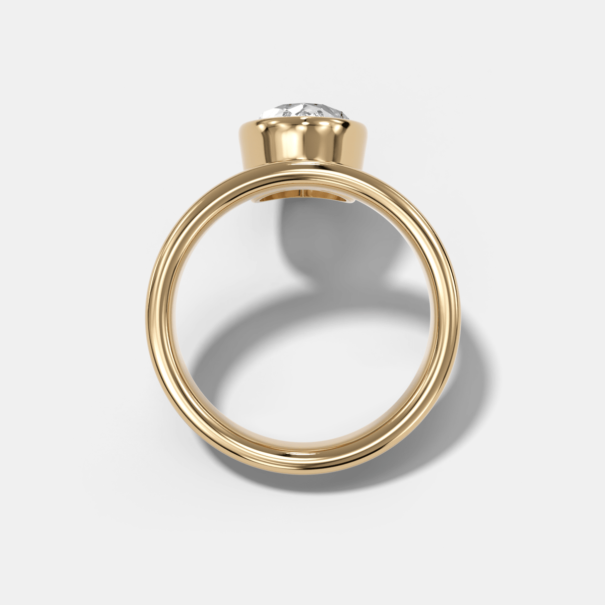 Floating Engagement Ring with Pear Cut Diamond - GOODSTONE