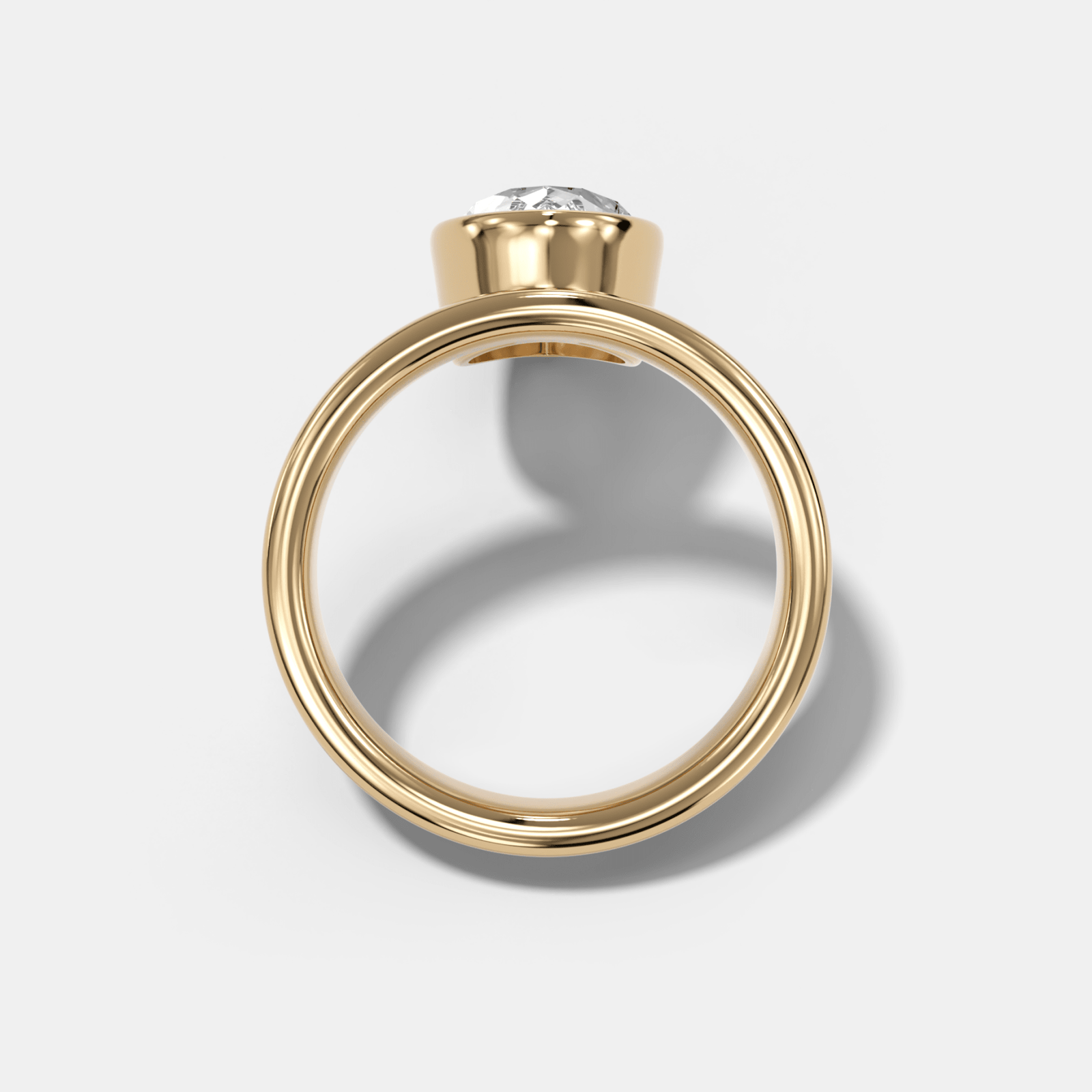 Floating Engagement Ring with Pear Cut Diamond - GOODSTONE