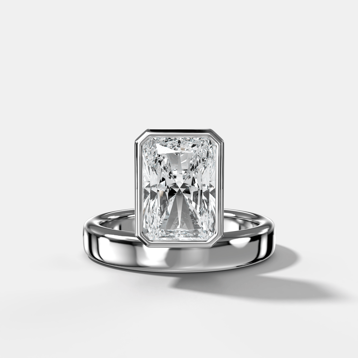 Floating Engagement Ring with Radiant Cut Diamond - GOODSTONE
