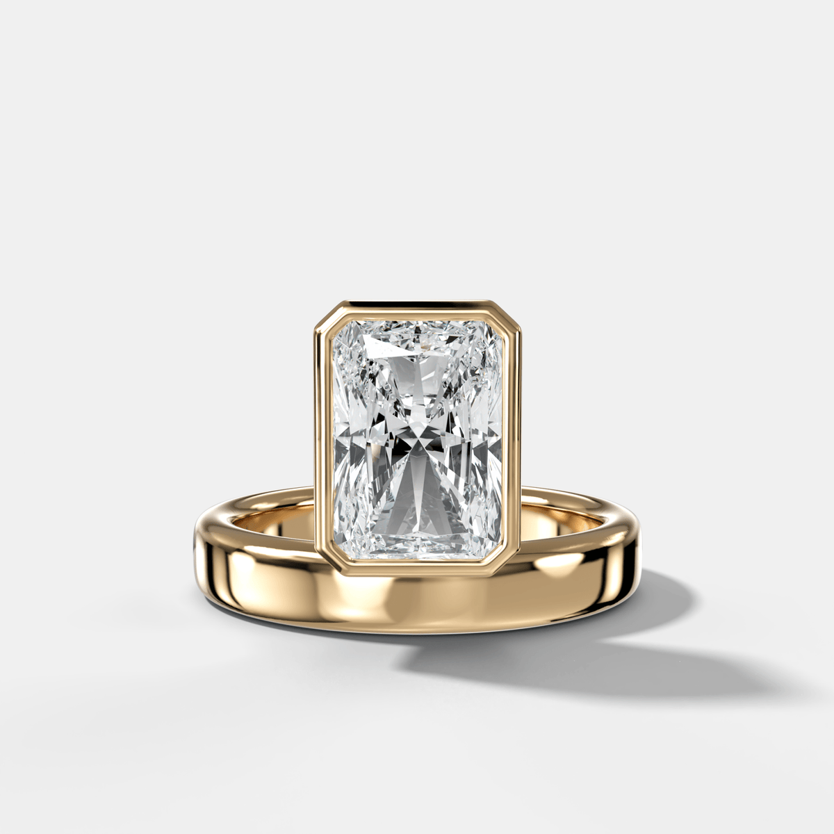 Floating Engagement Ring with Radiant Cut Diamond - GOODSTONE