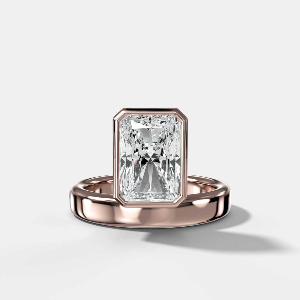 Floating Engagement Ring with Radiant Cut Diamond - GOODSTONE