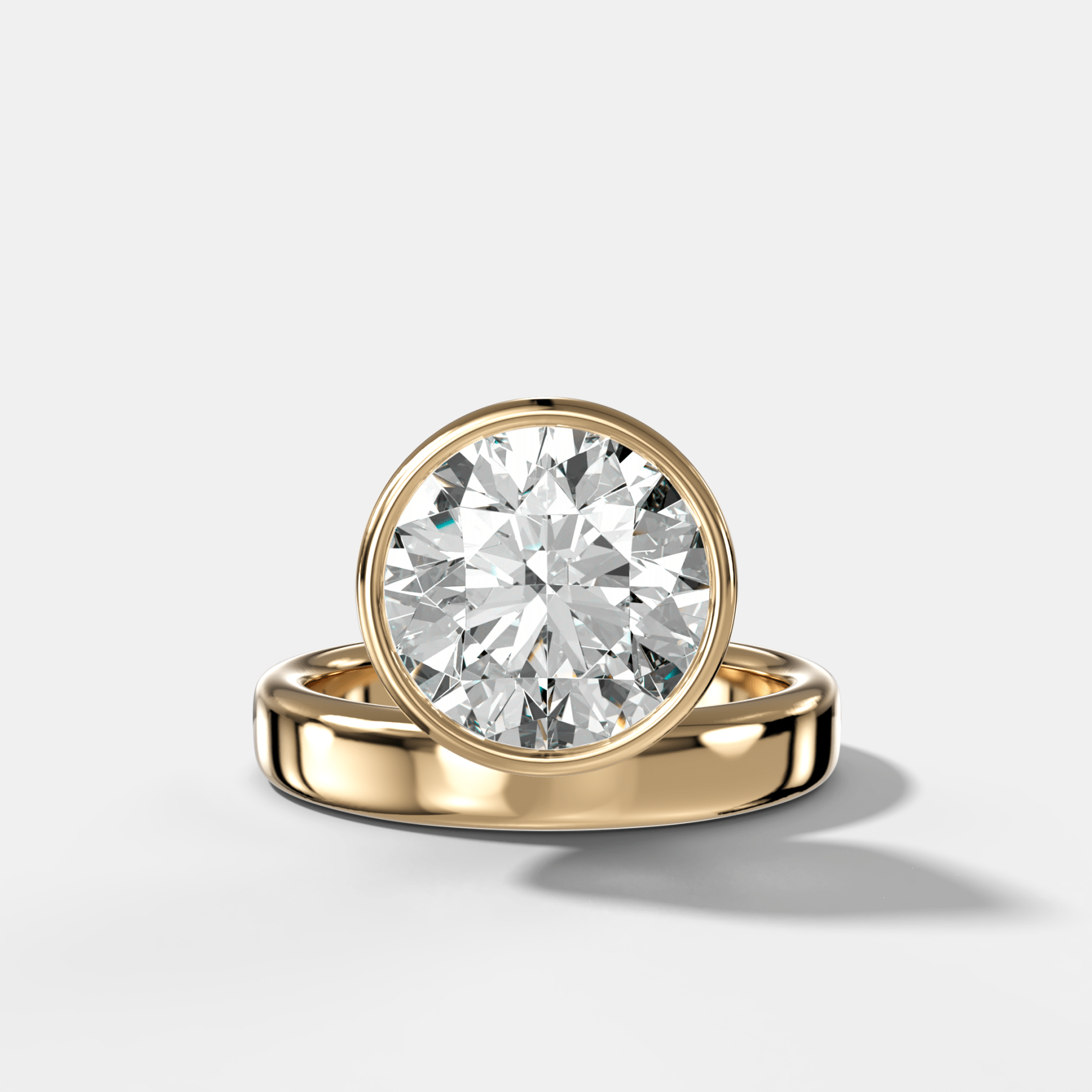 Floating Engagement Ring with Round Cut Diamond - GOODSTONE