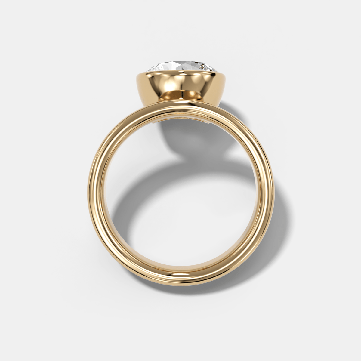 Floating Engagement Ring with Round Cut Diamond - GOODSTONE