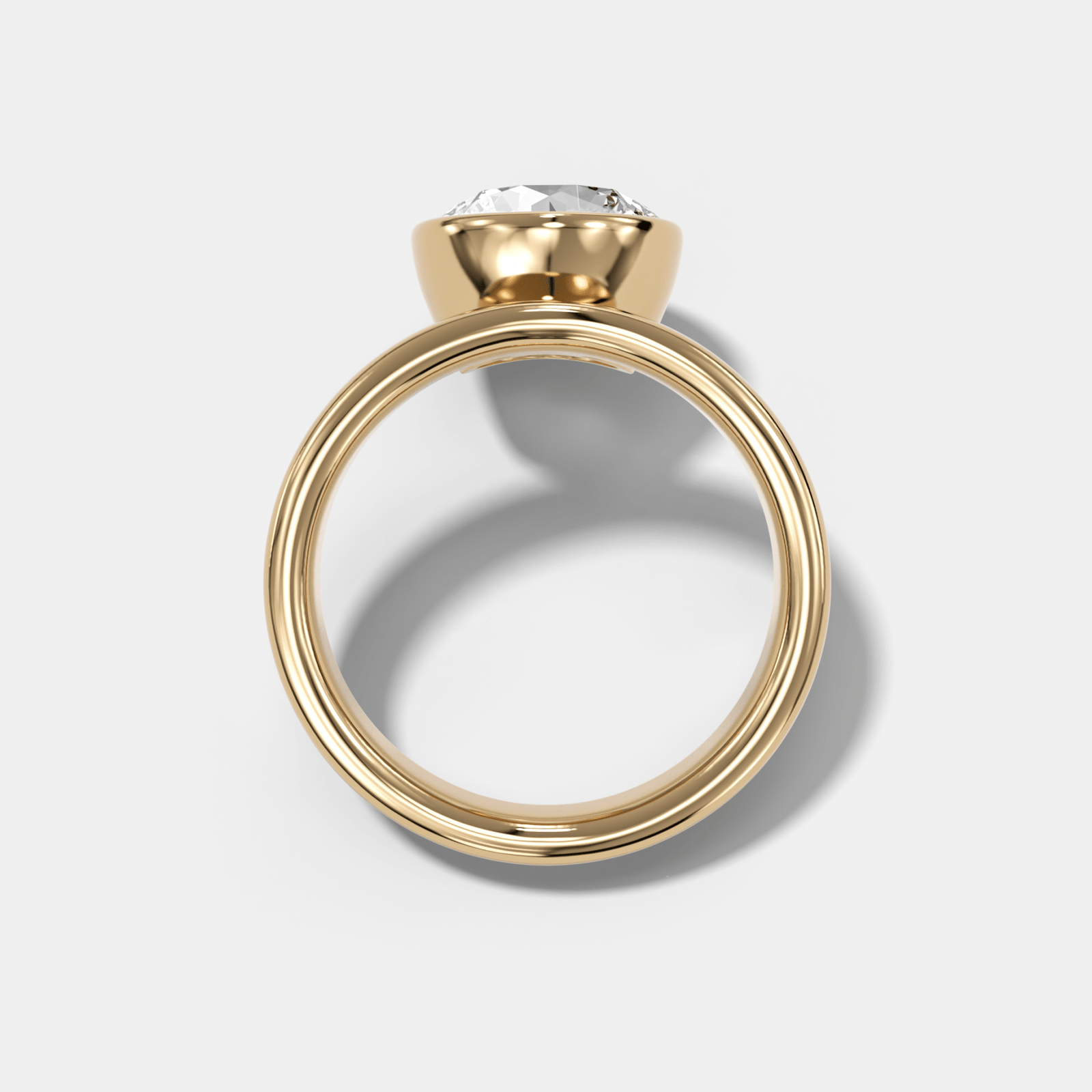 Floating Engagement Ring with Round Cut Diamond - GOODSTONE