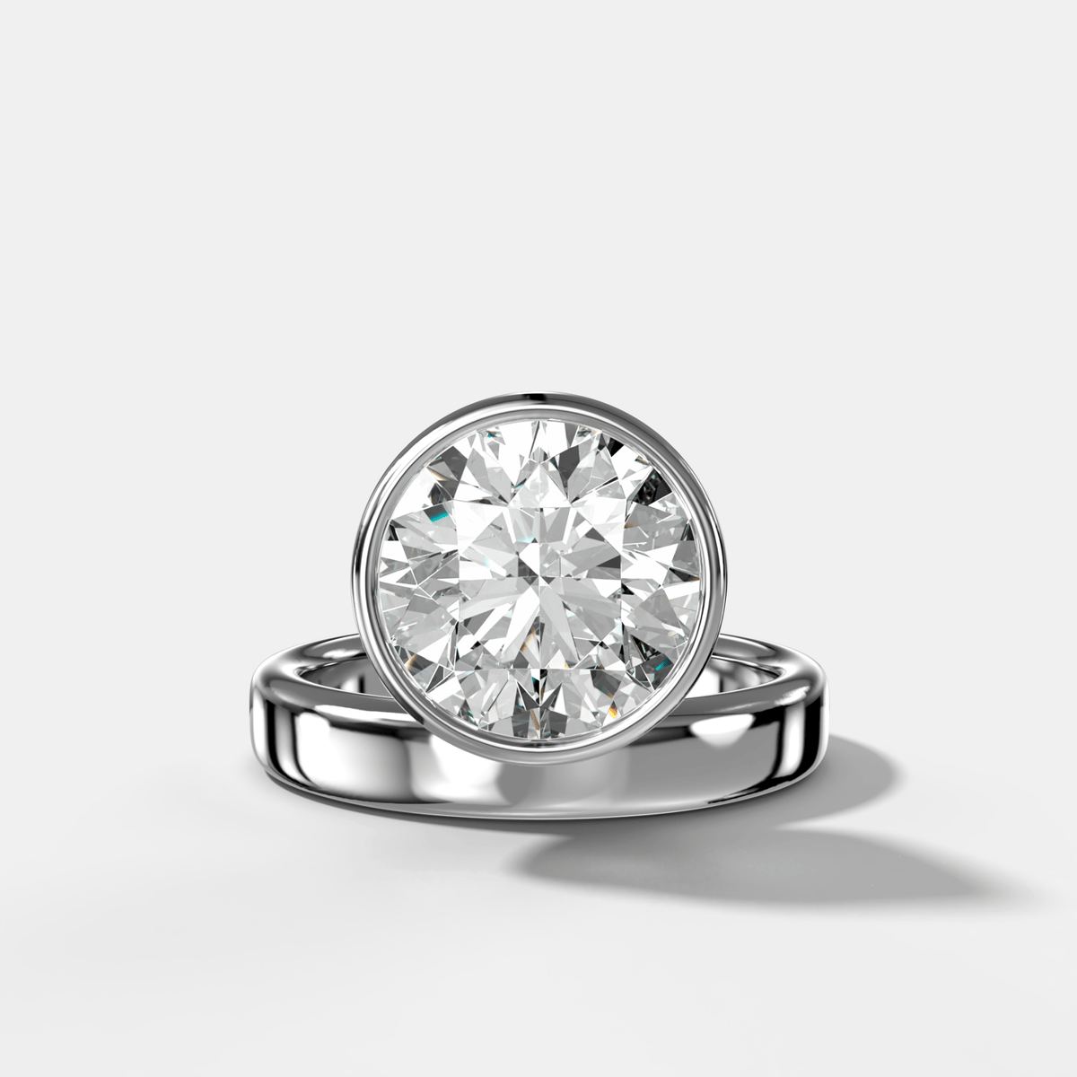 Floating Engagement Ring with Round Cut Diamond - GOODSTONE