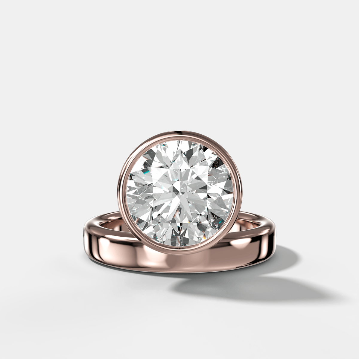 Floating Engagement Ring with Round Cut Diamond - GOODSTONE