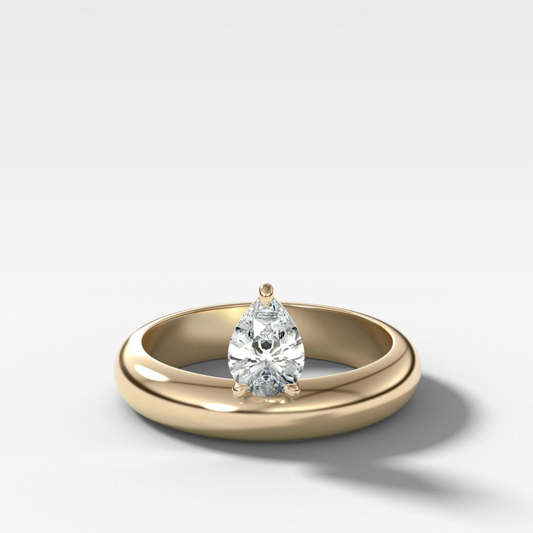 Floating Harper Wedding Band with a Pear - GOODSTONE