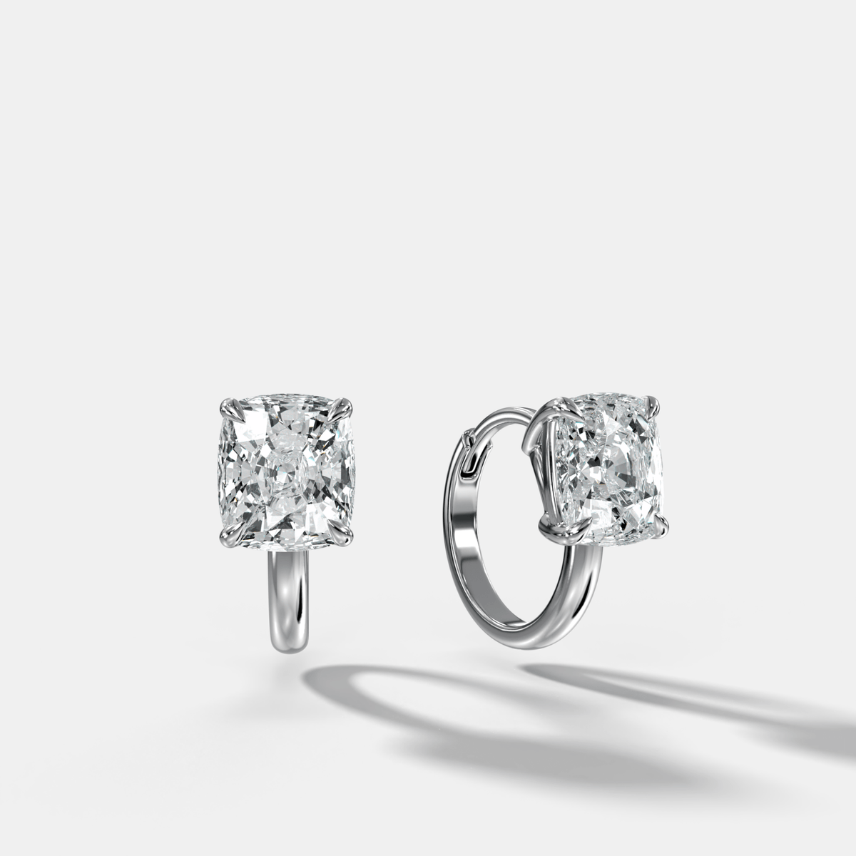 Floating Huggie with Cushion Cut Diamonds - GOODSTONE