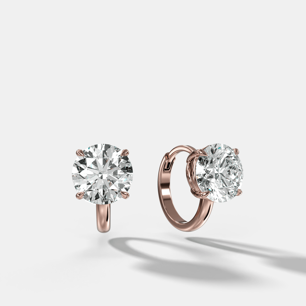 Floating Huggie with Round Cut Diamonds - GOODSTONE