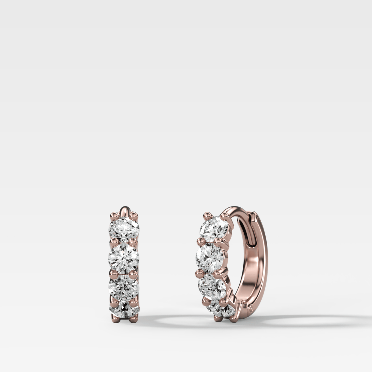 Four Stone Huggie Hoop Earrings - GOODSTONE