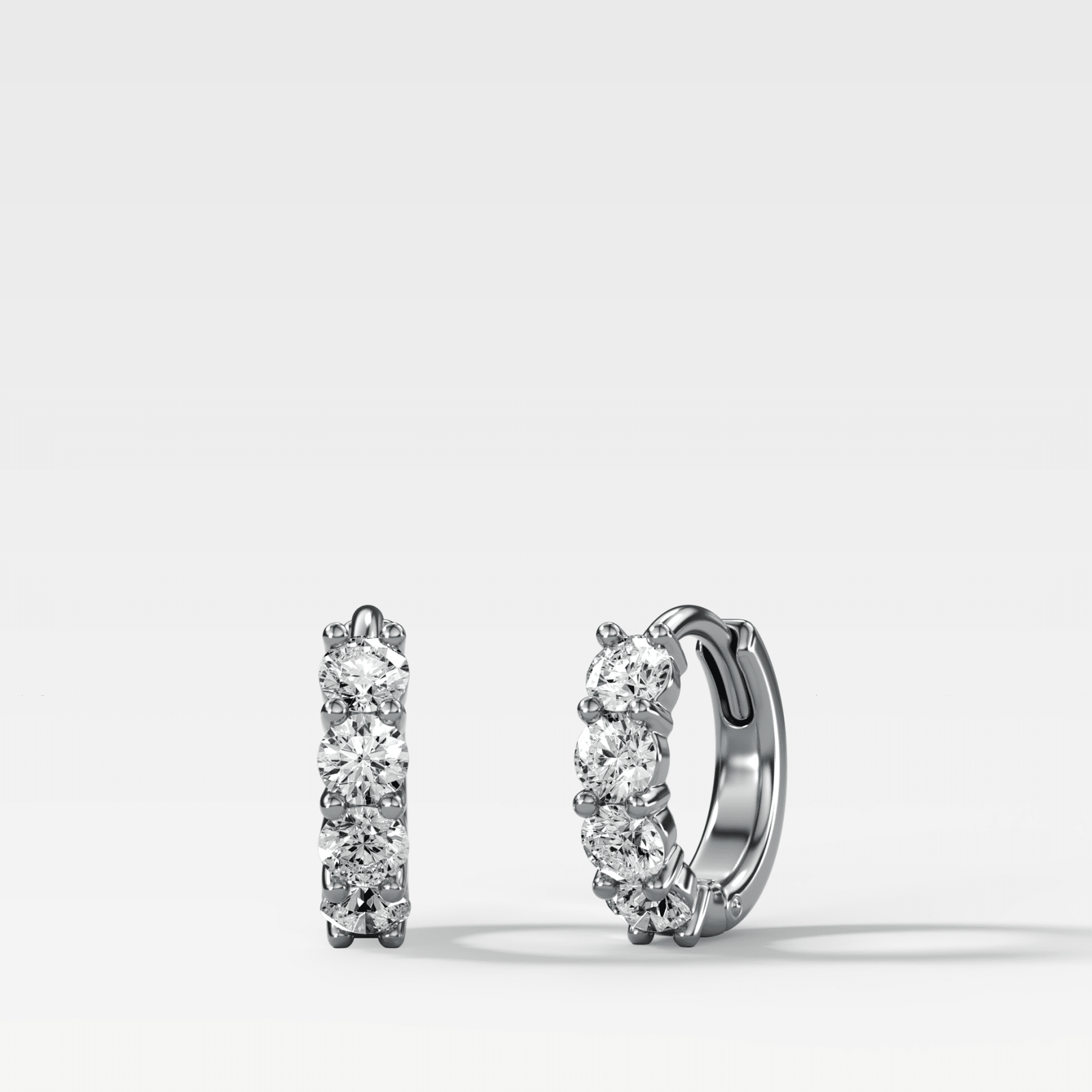 Four Stone Huggie Hoop Earrings - GOODSTONE