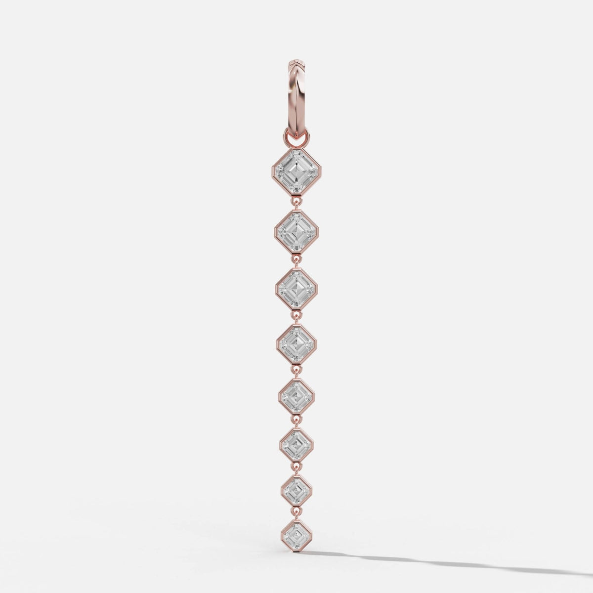 Graduated Bezel Asscher Attachable Diamond Pendant - GOODSTONE