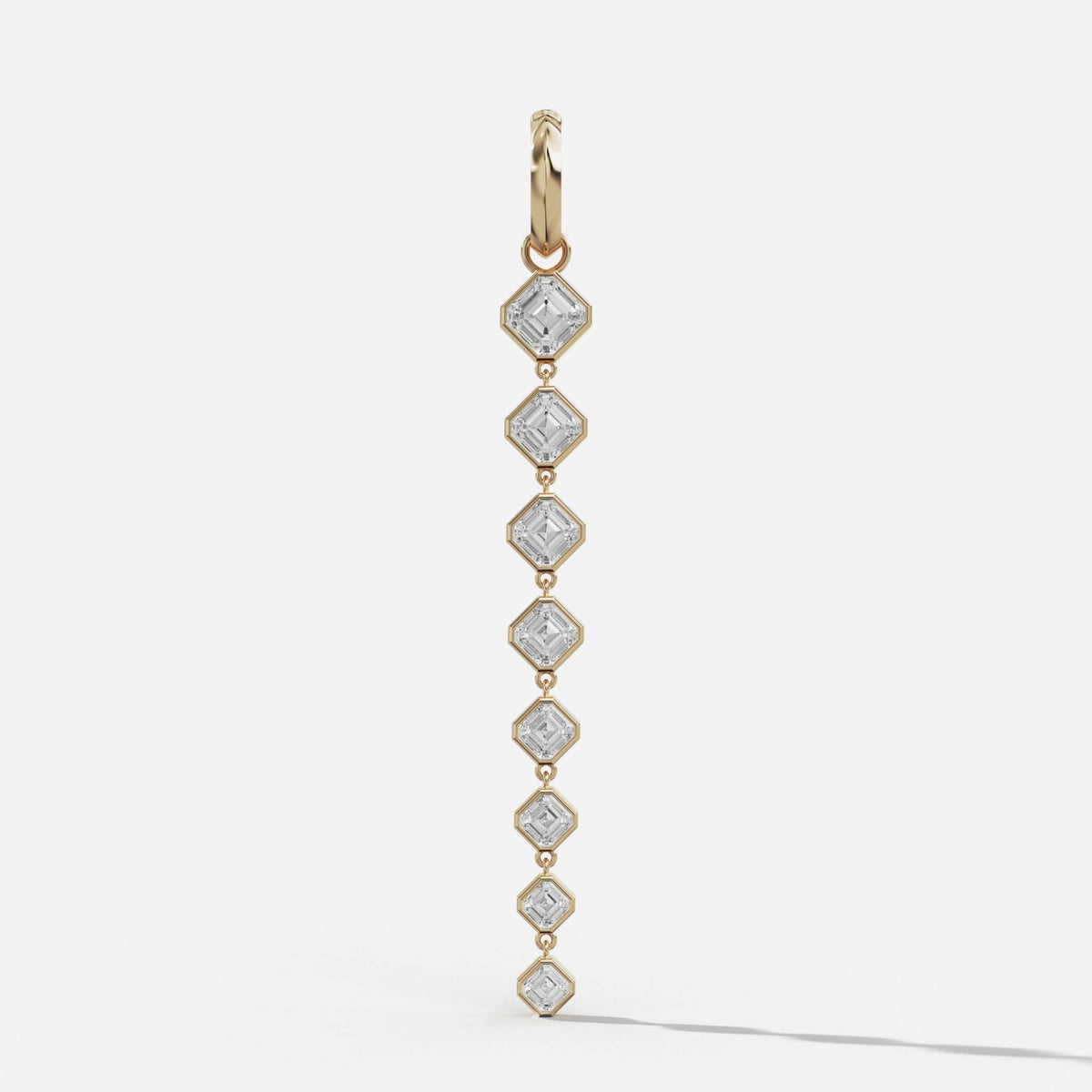 Graduated Bezel Asscher Attachable Diamond Pendant - GOODSTONE