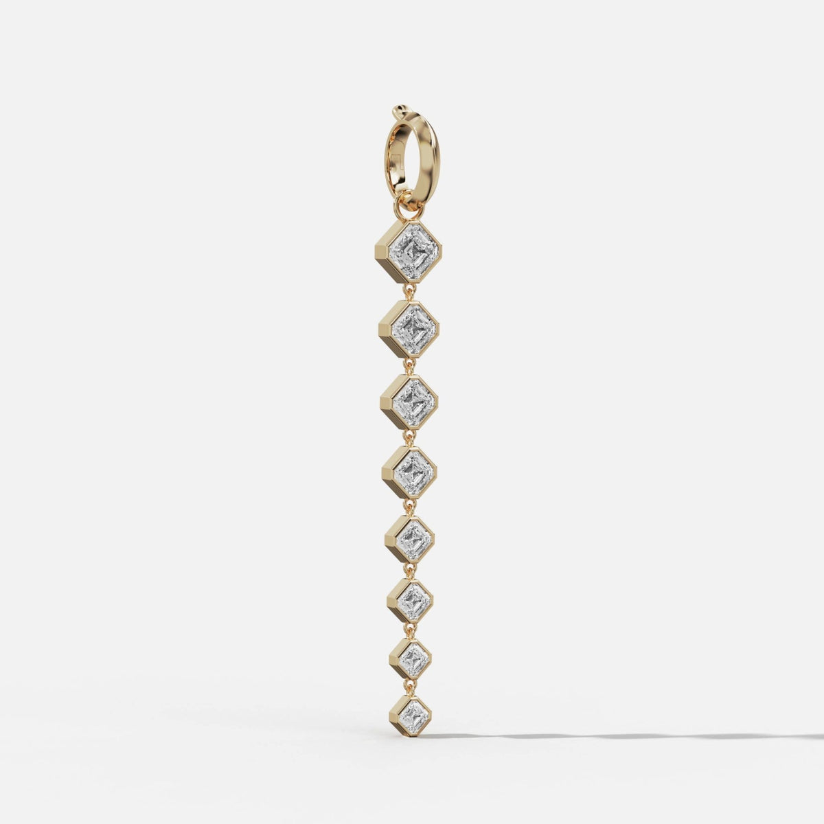 Graduated Bezel Asscher Attachable Diamond Pendant - GOODSTONE